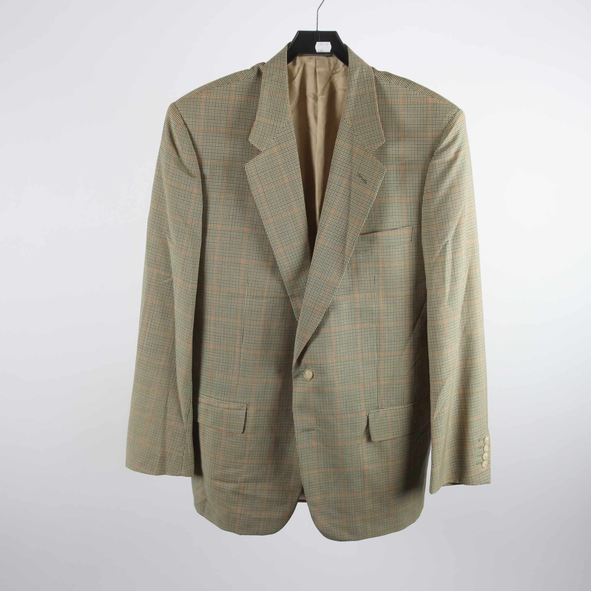 Kavaj, Corneliani, beige, rutig, 100% ull, stl. L.