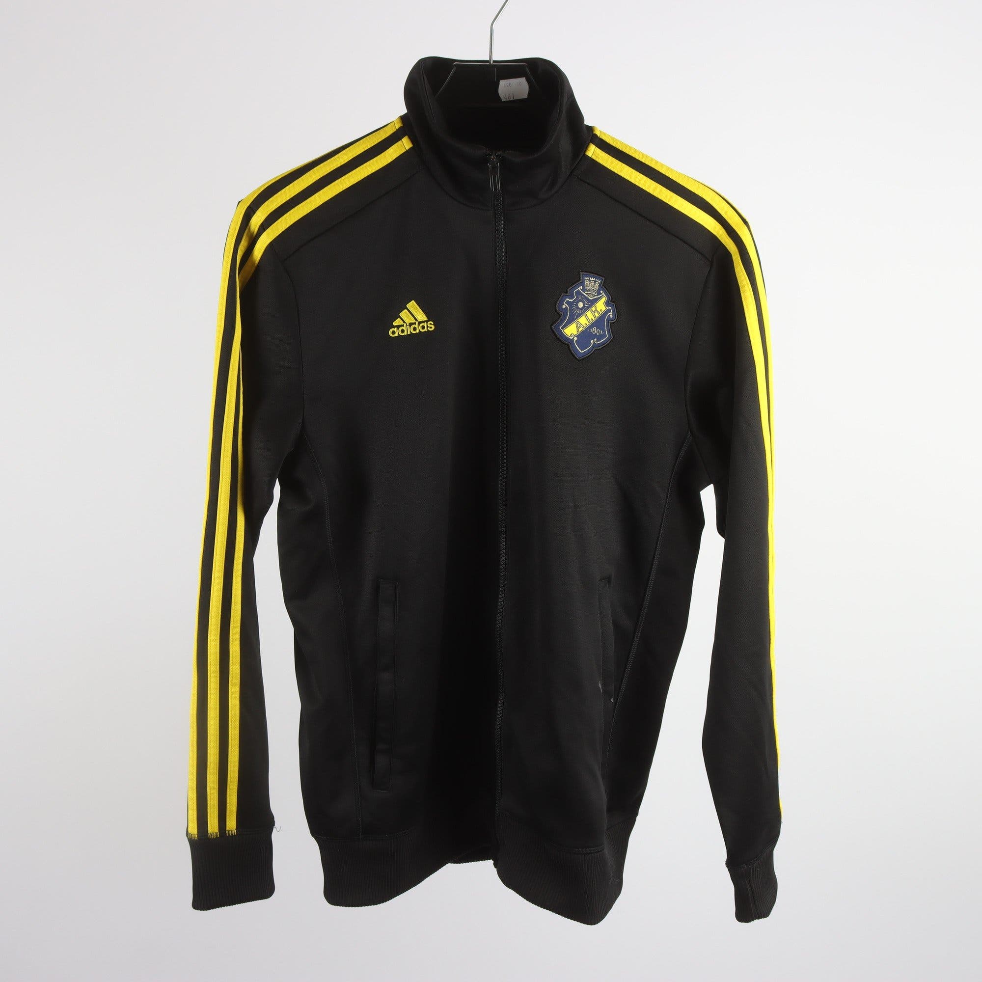 Träningsjacka, Adidas, AIK, svart, gul, stl. S.