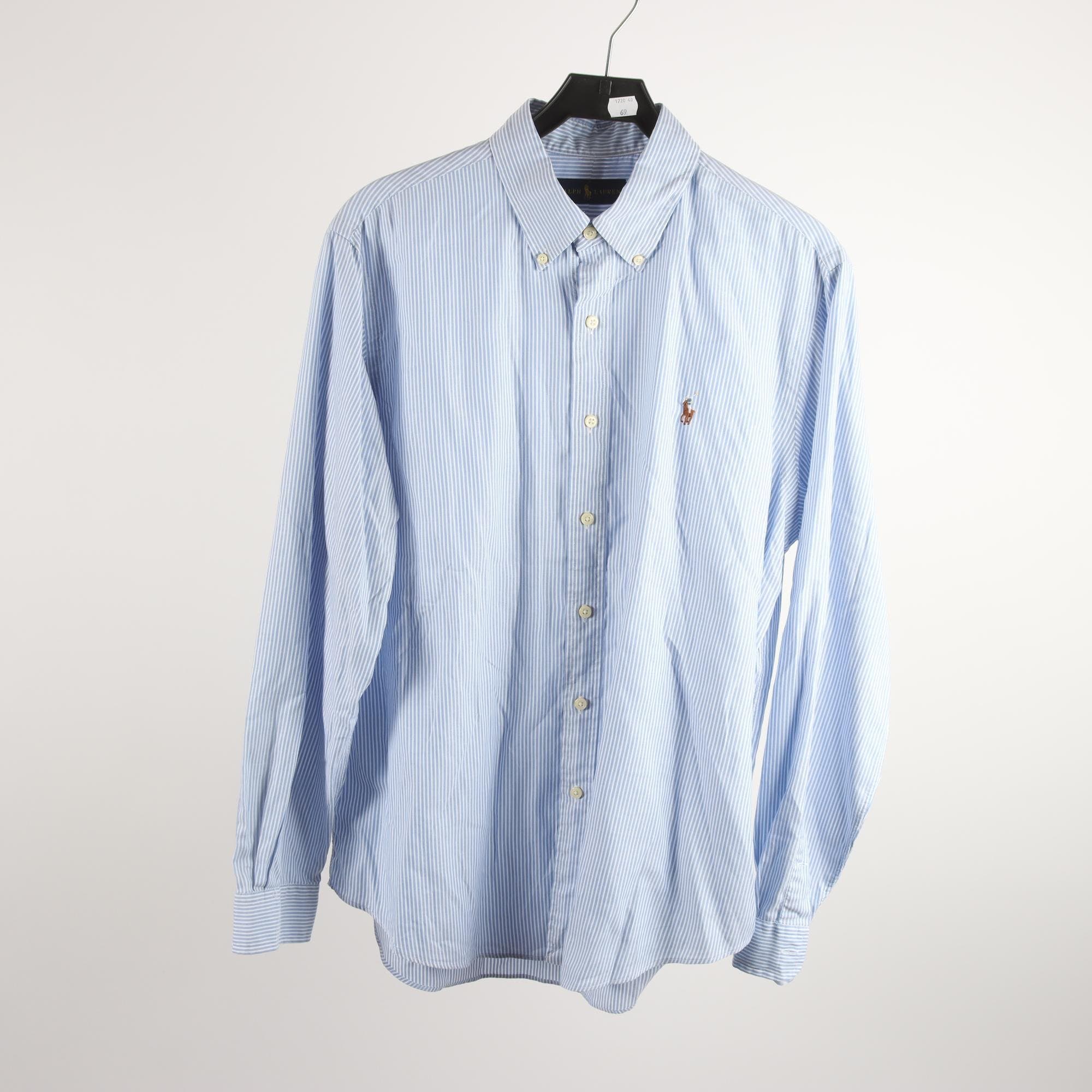 Skjorta, Ralph Lauren, blå, vit, randig, stl. L