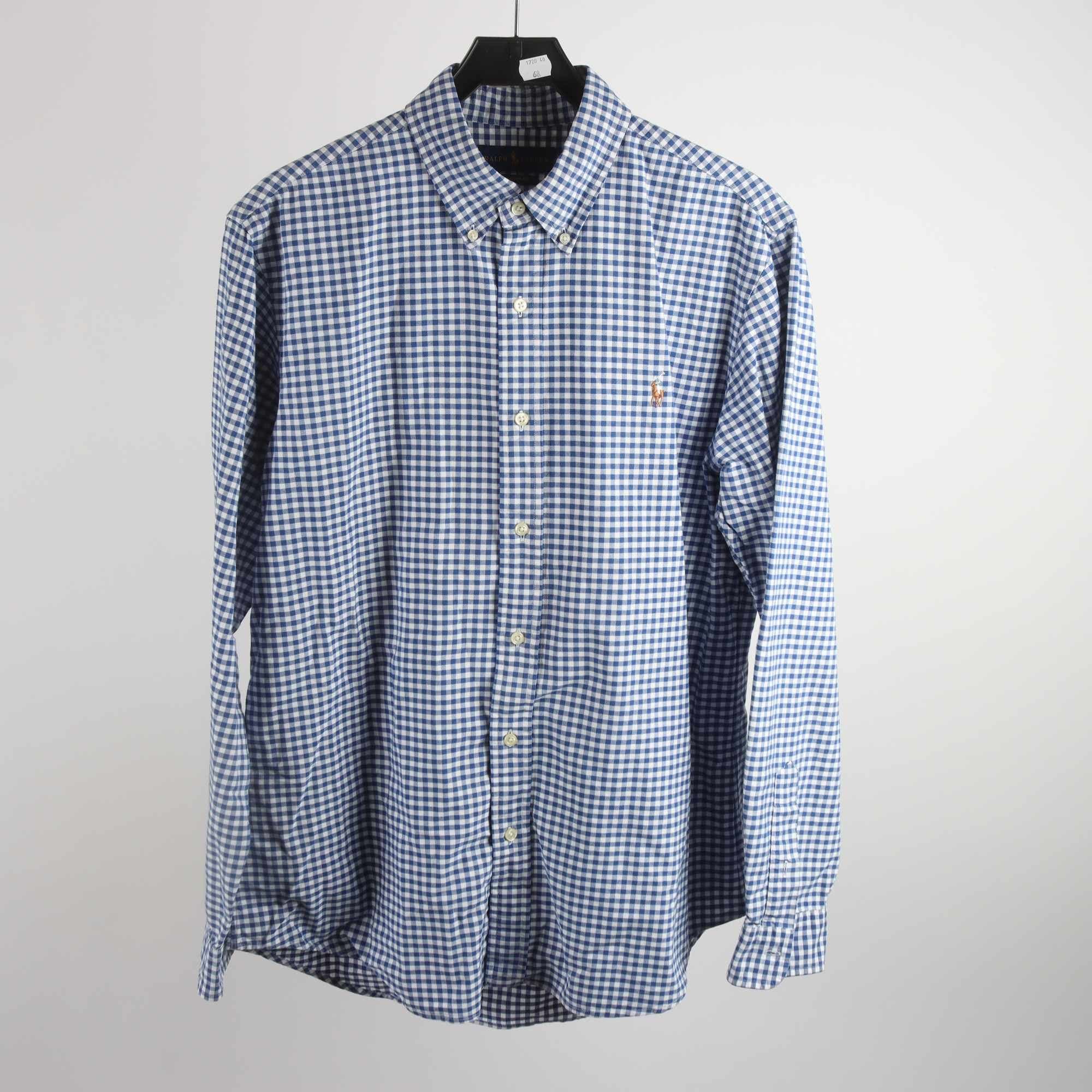 Skjorta, Ralph Lauren, blå, vit, rutig, stl. L