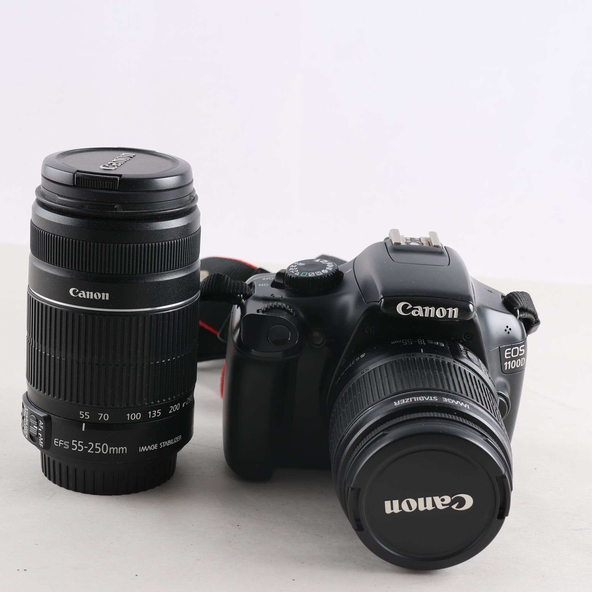 Kamera, Canon 1100 D med extra objektiv.