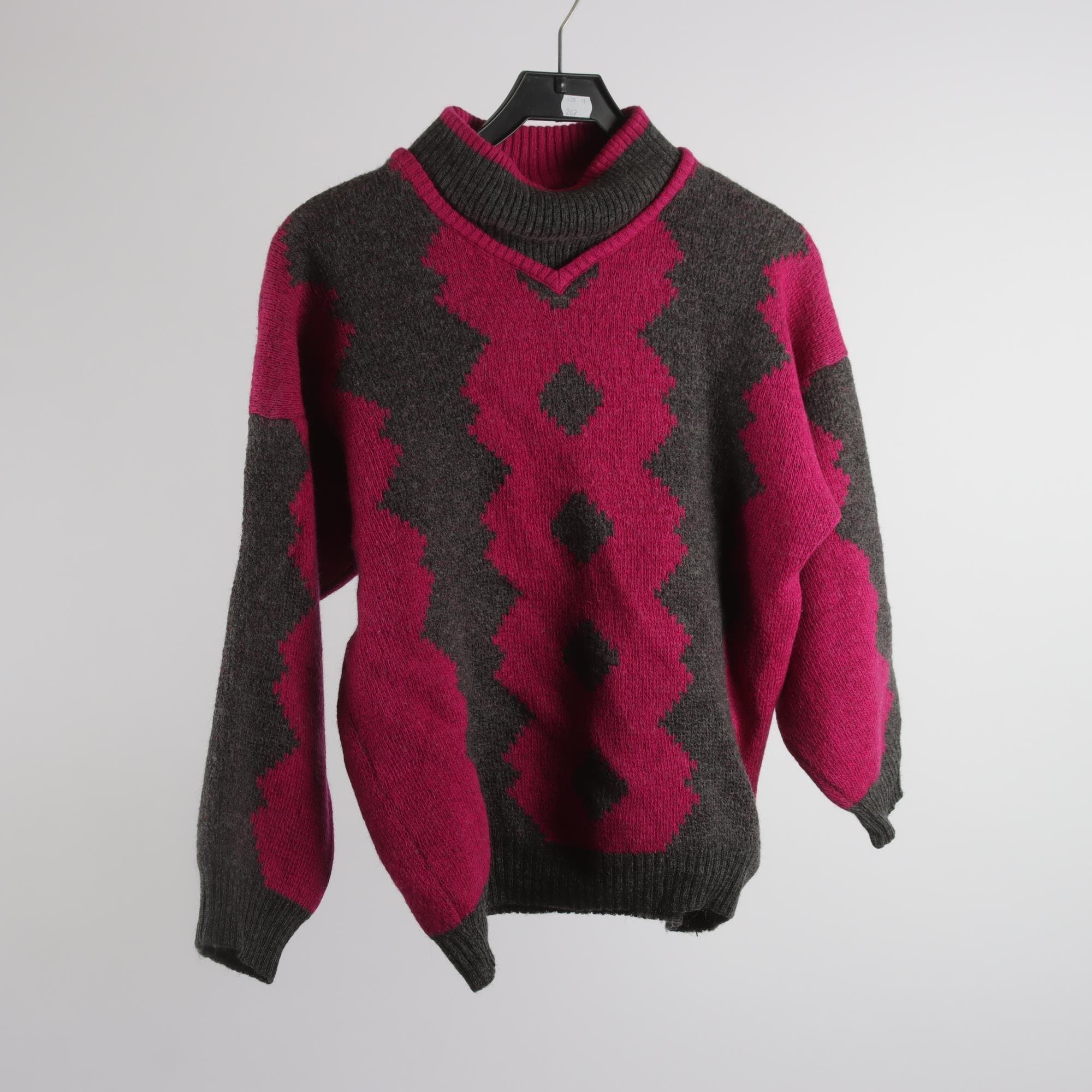 Tröja, Chemise Lacoste, grå, rosa, 80% ull, stl. 46.