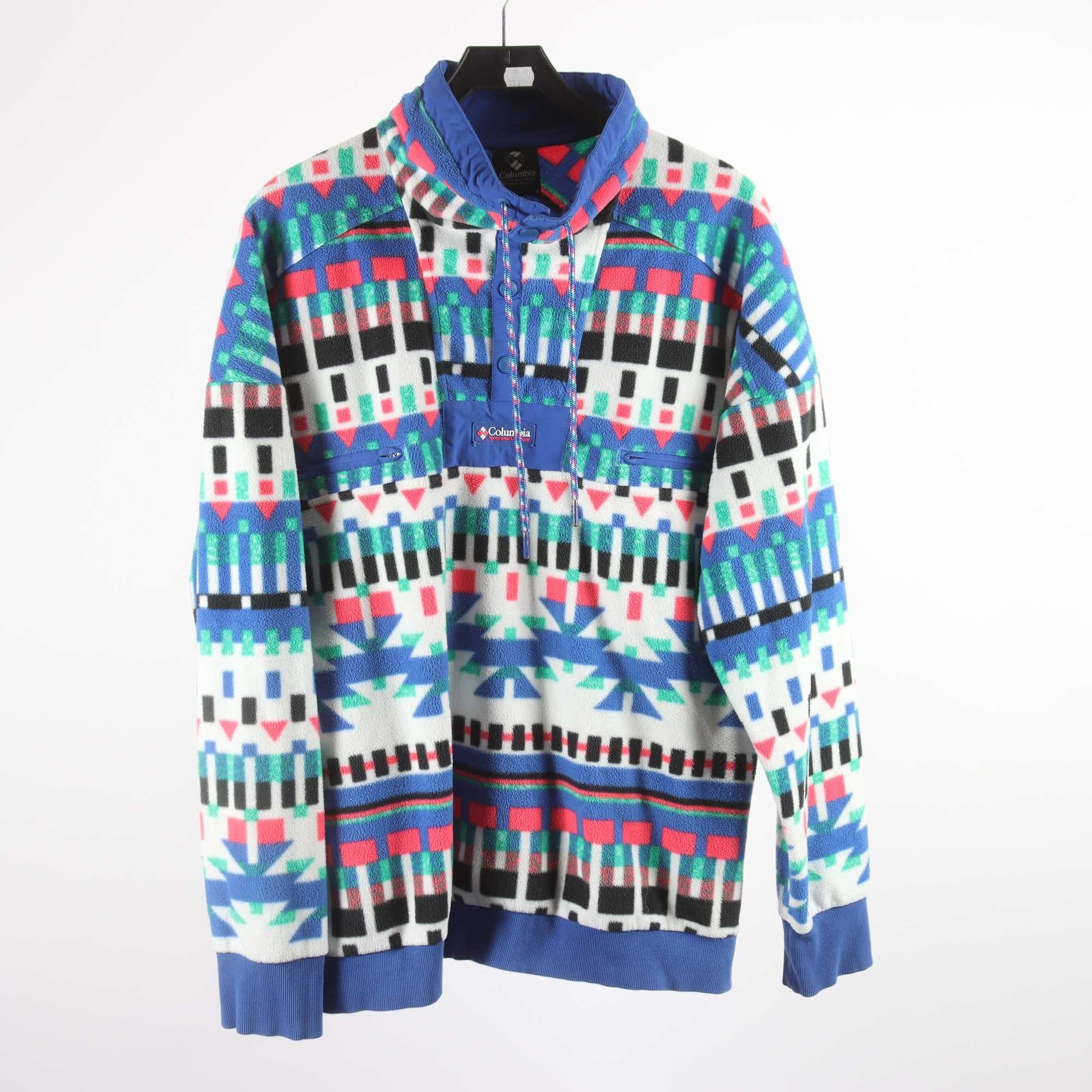 Anorak, Columbia, mönstrad, grön, blå, stl. L.