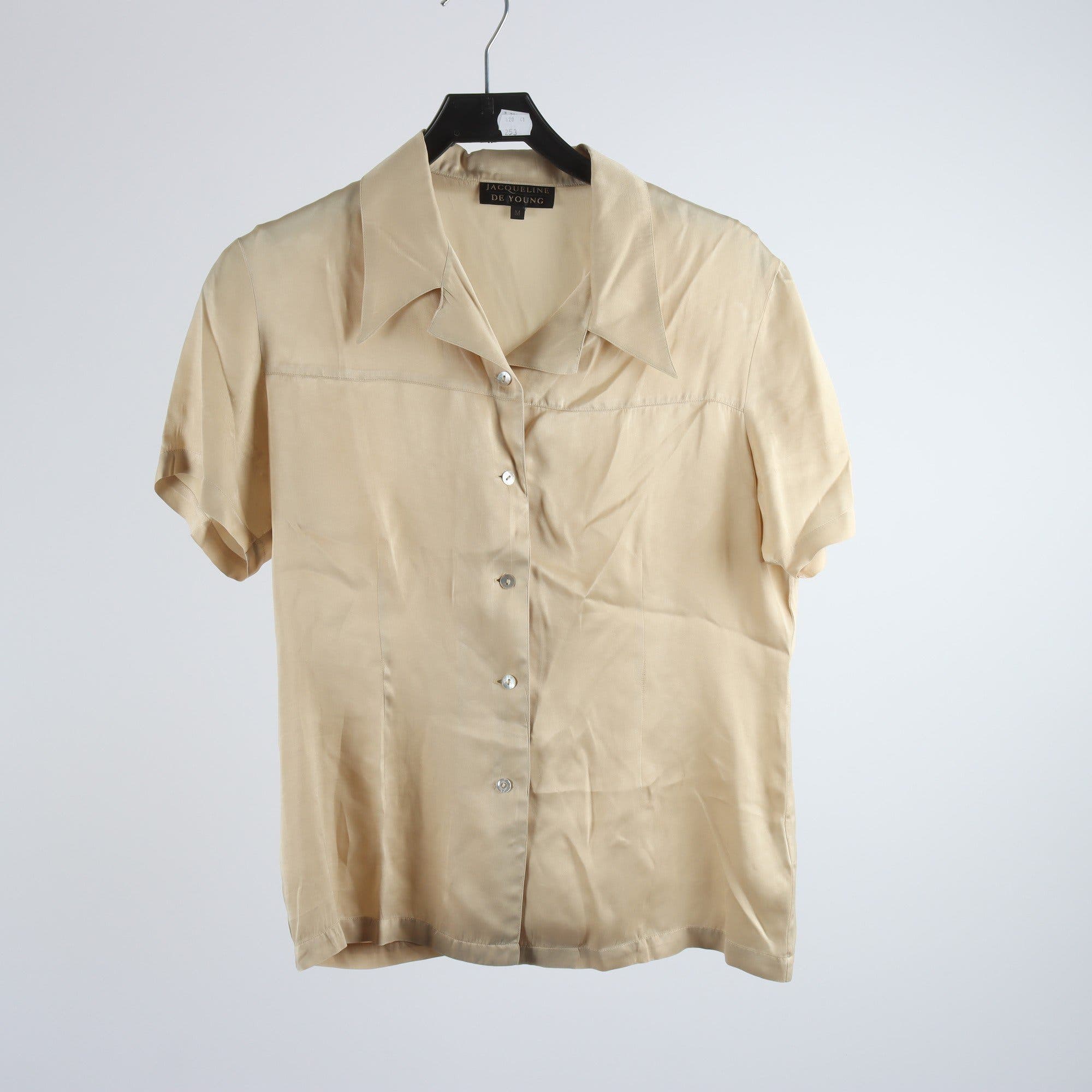 Blus, Jacqueline de Young, beige, 100% silke, stl. M.