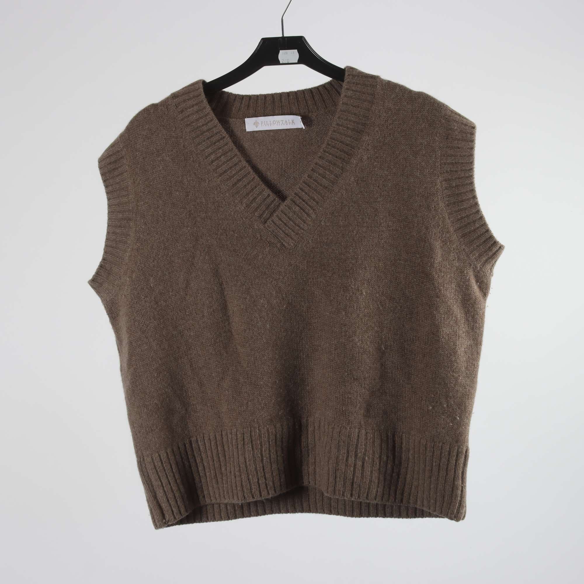 Väst, Pillowtalk, ljusbrun, 100% cashmere, stl. M/L.