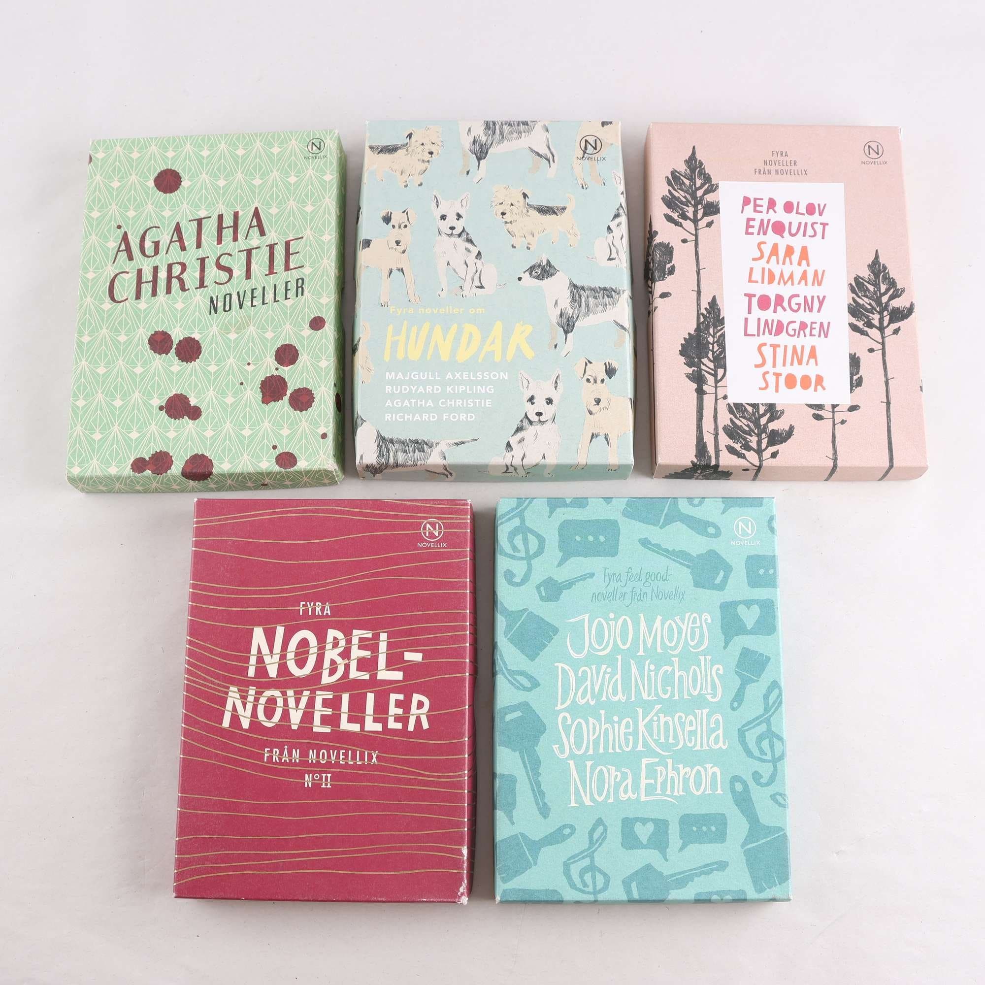 Novellix, paket med 5 novellboxar, 4 böcker i varje box