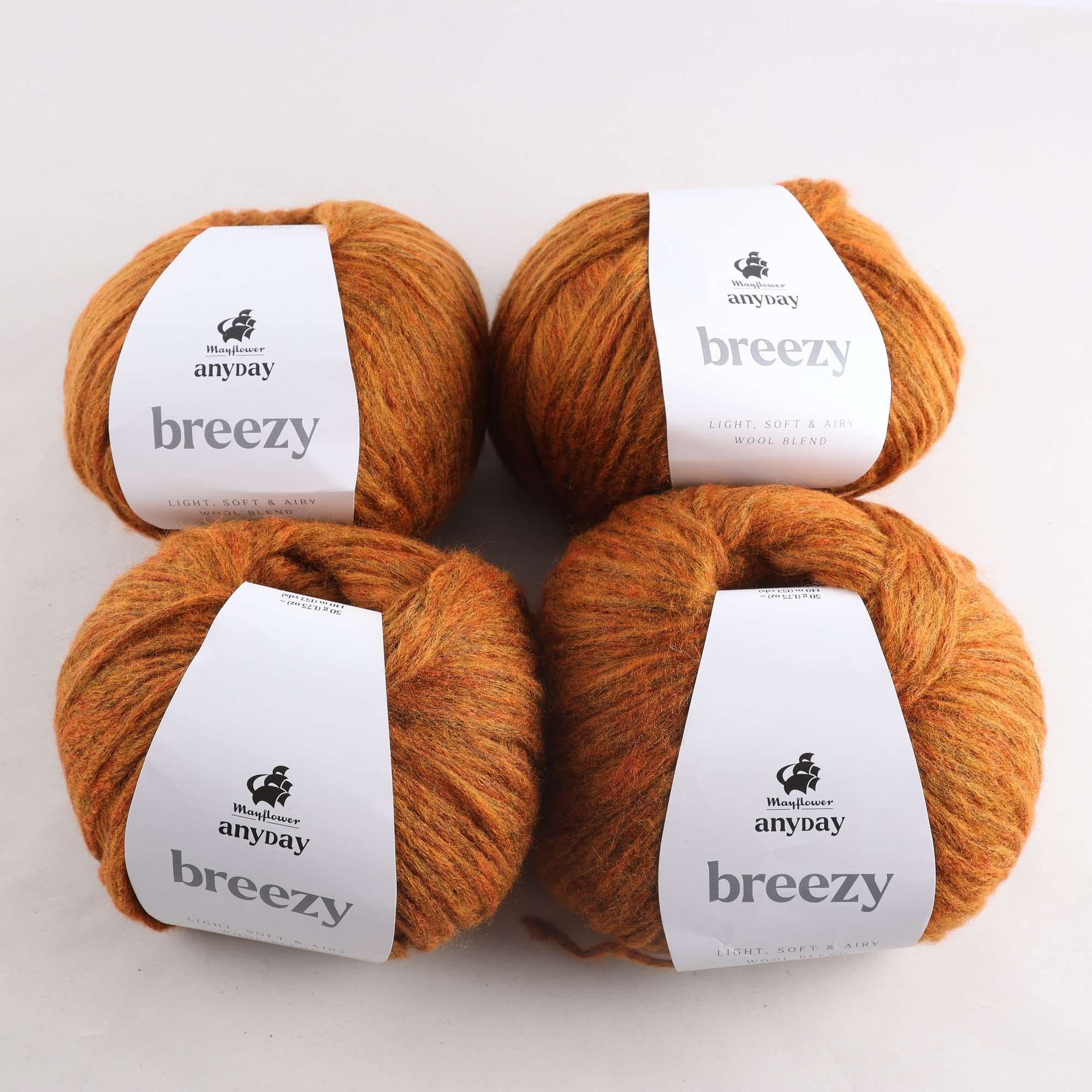 Garn, May Flover, Breezy, brun, ullmix, 50 gr.