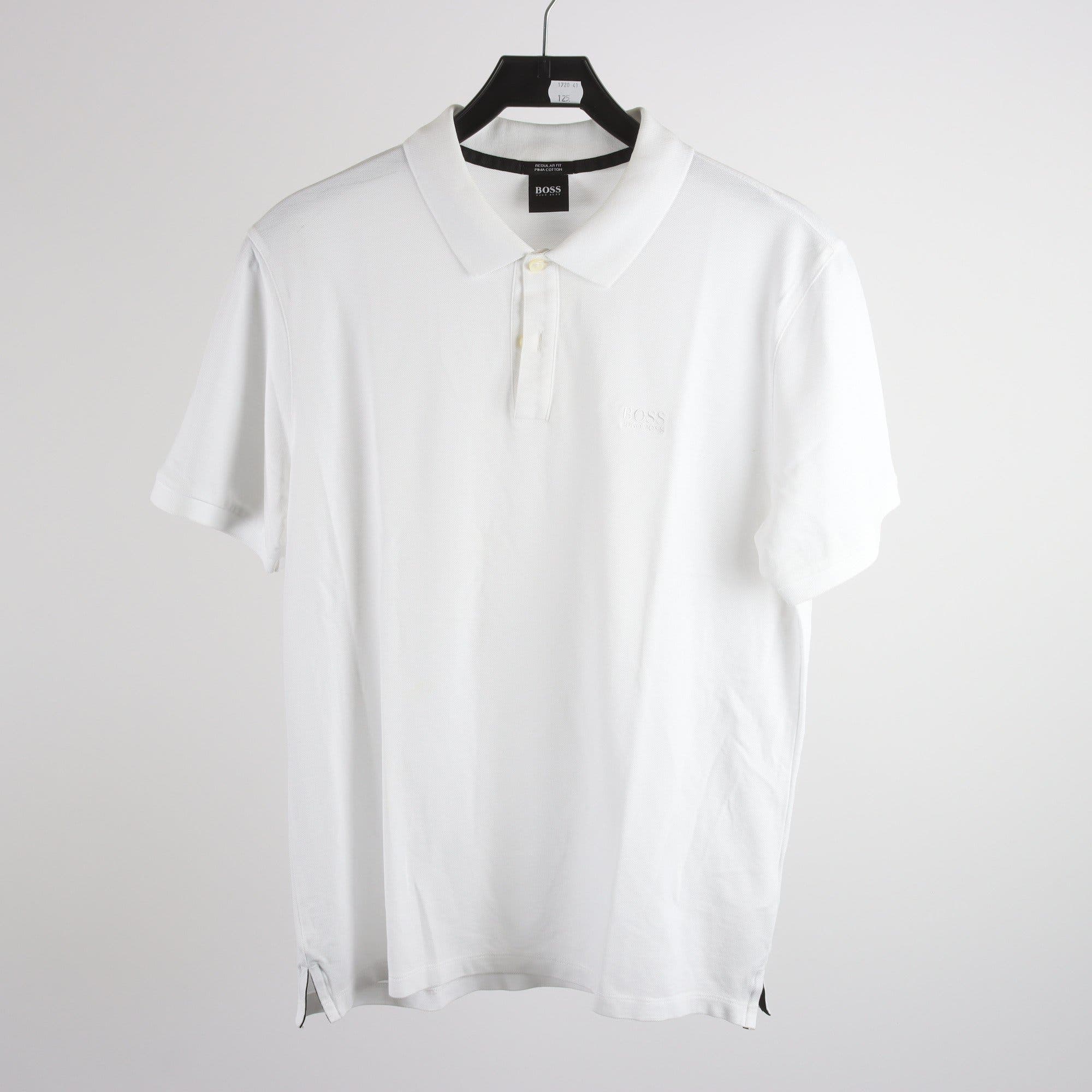Pikétröja, Hugo Boss, vit, stl. L