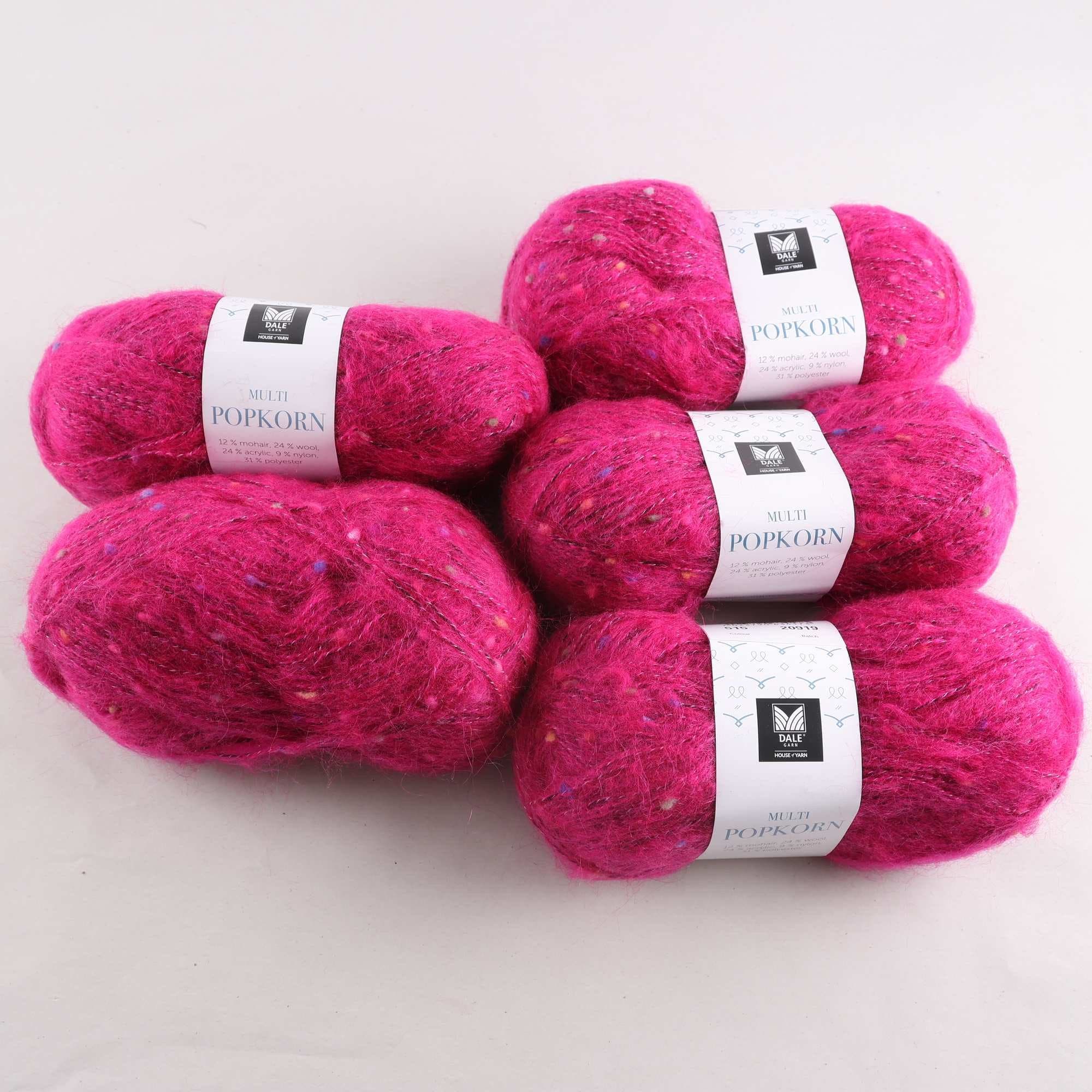 Garn, Dale Garn, rosa, ull, mohair, 50 gr.
