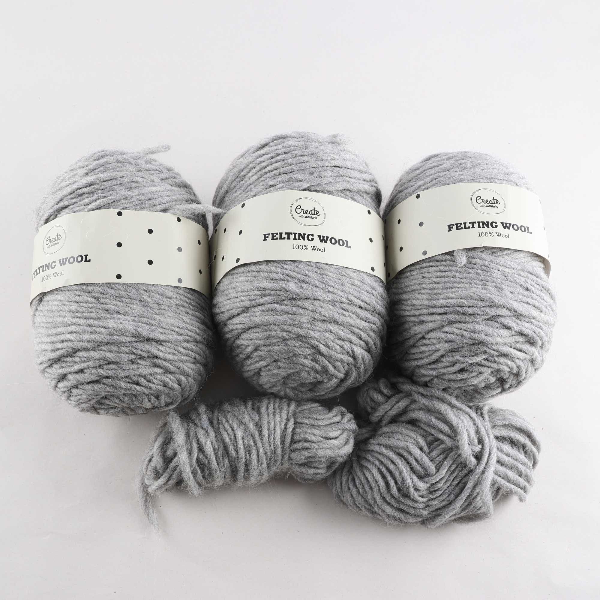 Garn, Create, grå, 100% ull, 100 gr.