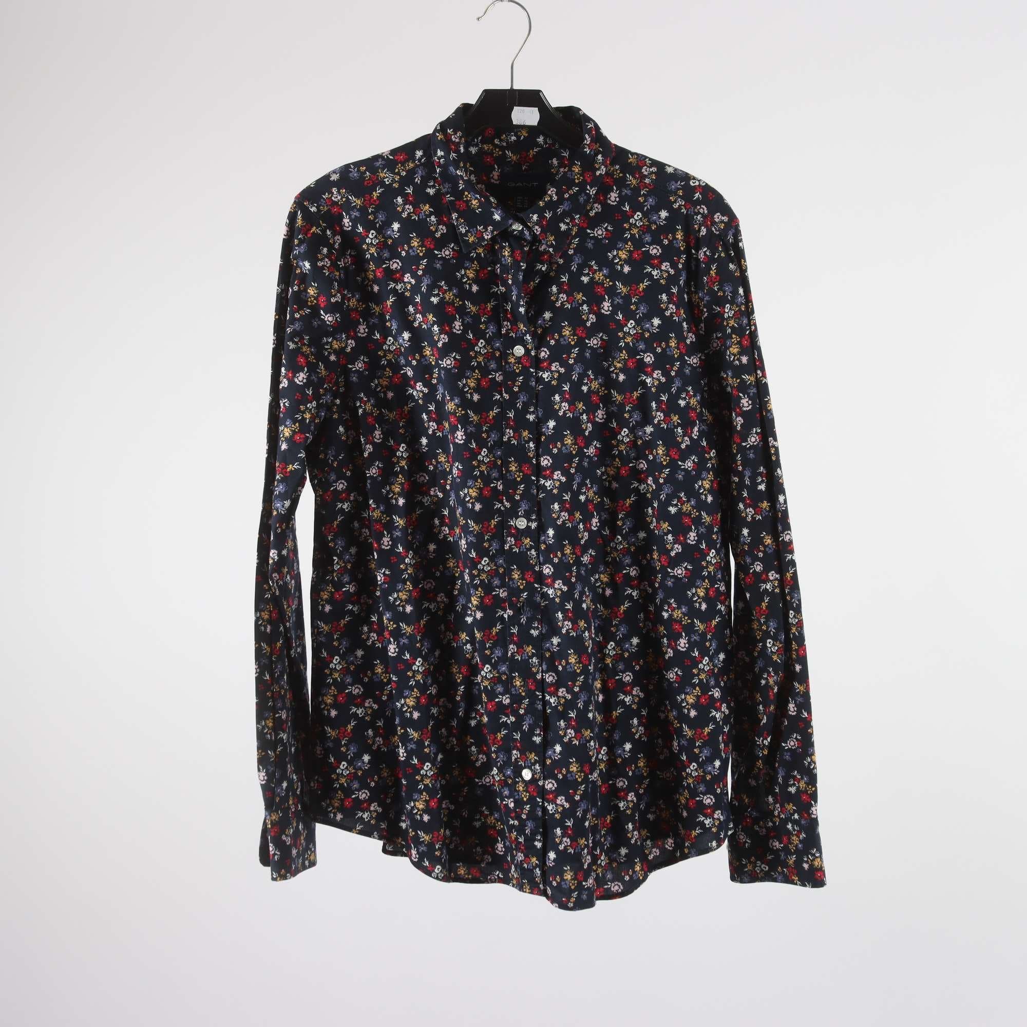 Blus, Gant, blommig, blå, stl. 42.