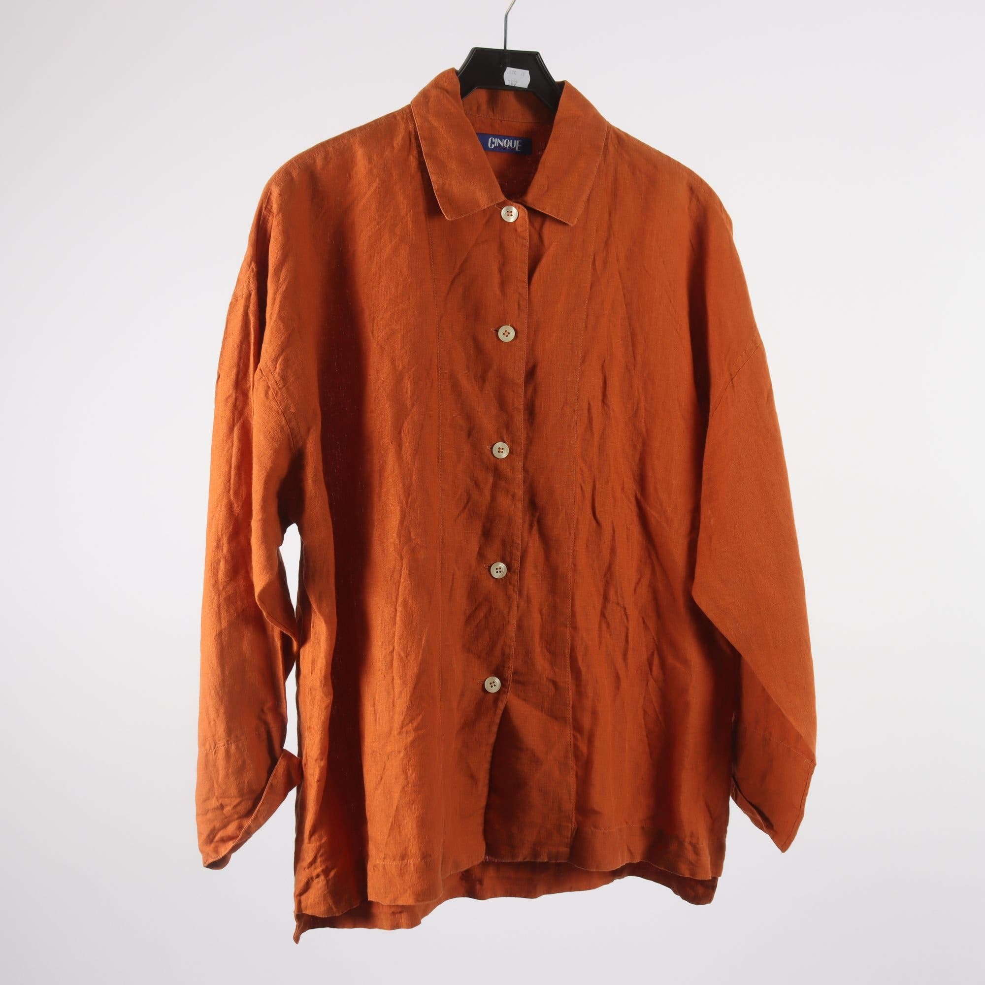Blus, Cinque, senapsgul, 100% lin, stl. 38.