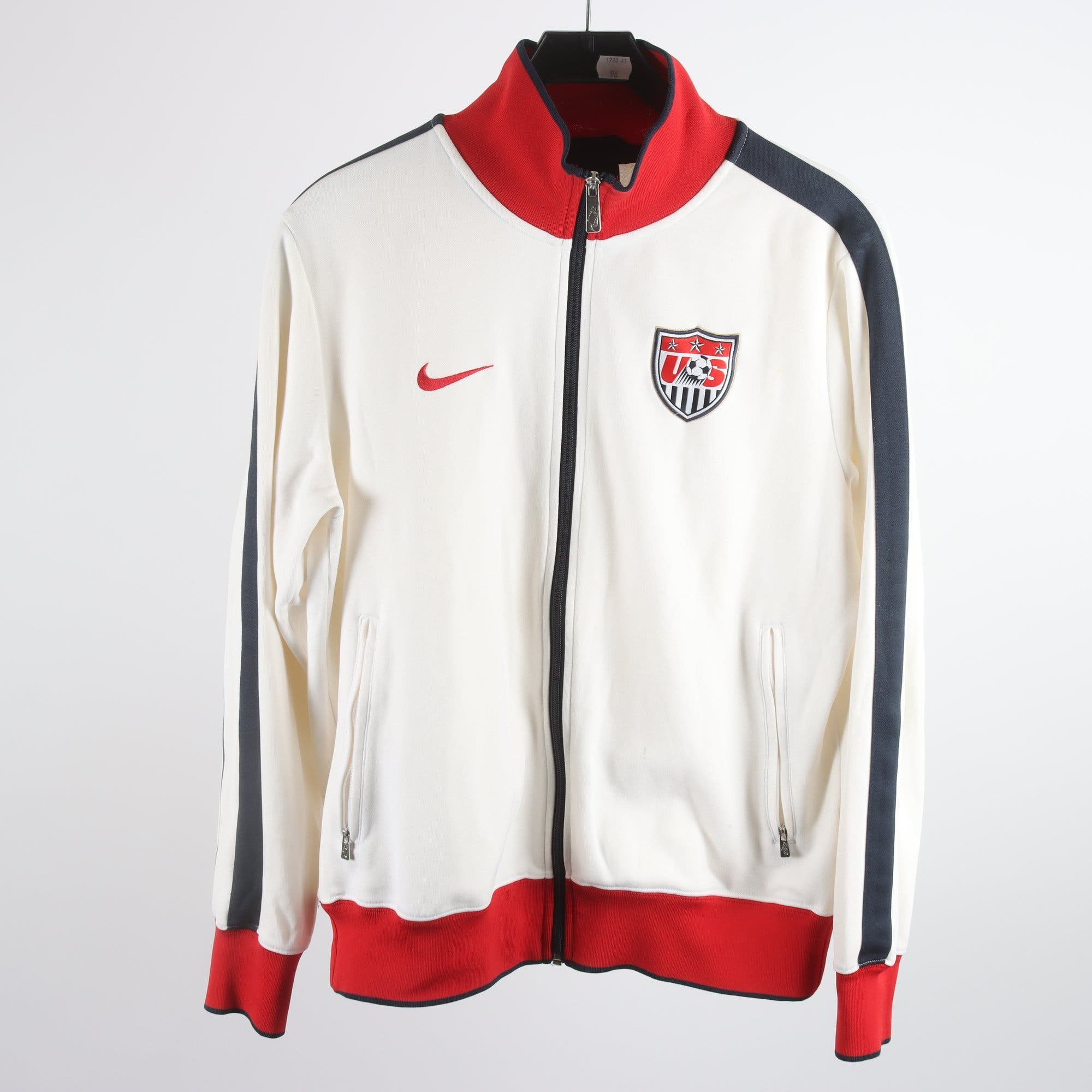 Sportjacka, Nike, vit, röd, blå, stl. M