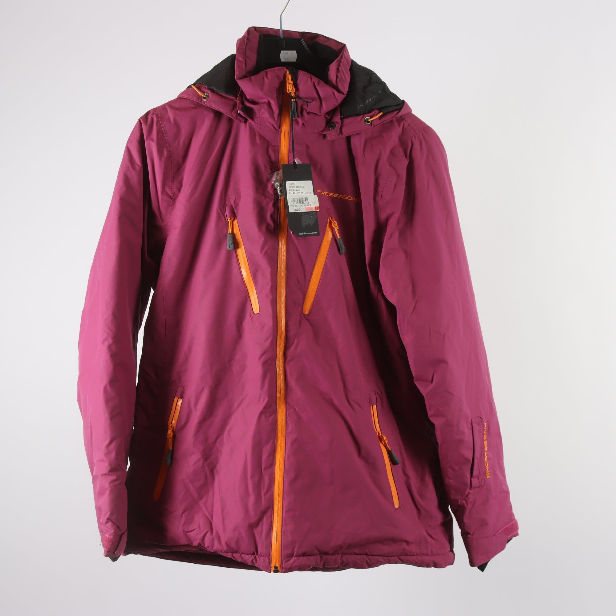 Skidjacka, Fiveseasons, vinröd, orange, stl. 42.