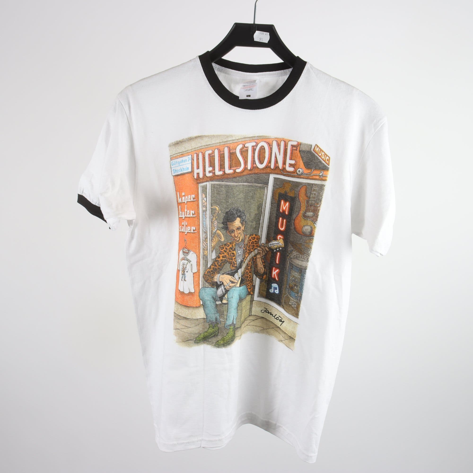 T-shirt, Hellstone, vit, stl. L