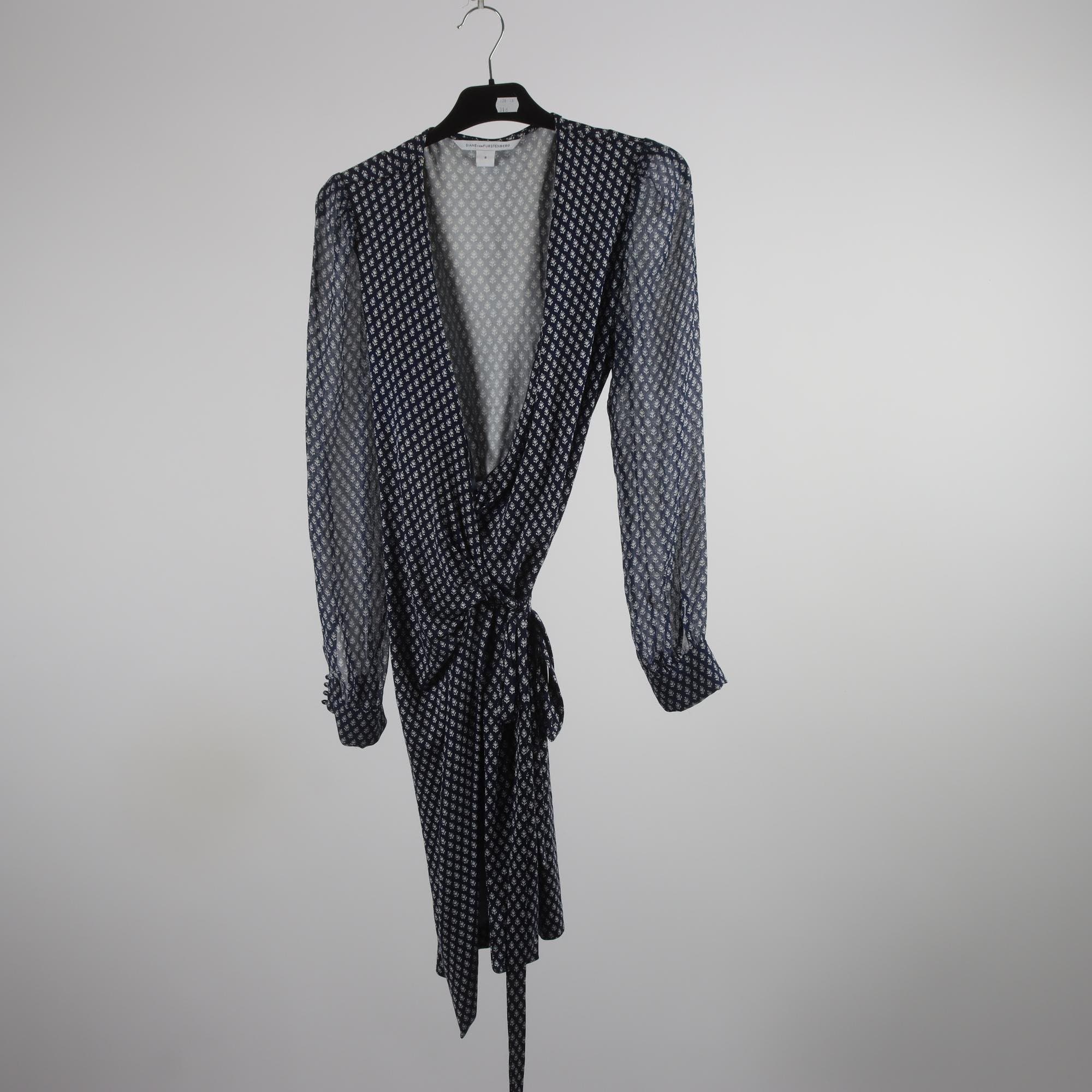 Klänning, Diane von Furstenberg, blå, vit, stl. S/M.