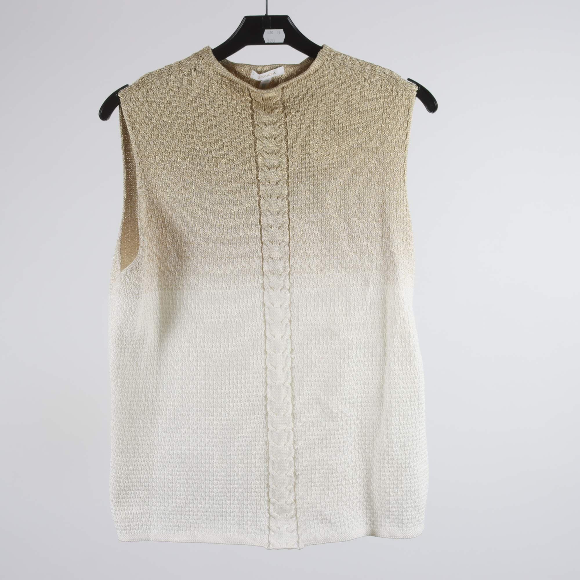 Linne, Escada, vit, beige, guld, stl. 42.