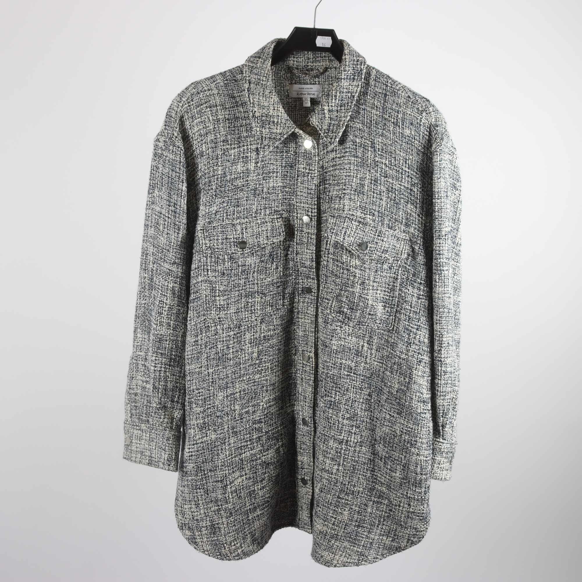 Overshirt, & Other Stories, blå, vit, stl. L