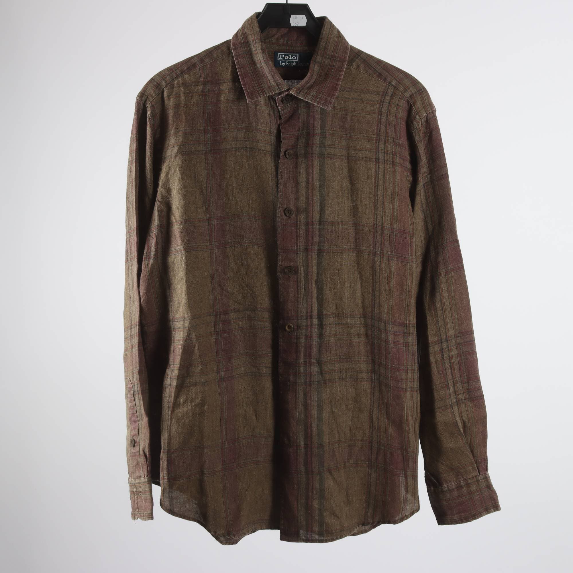 Skjorta, Polo Ralph Lauren, brun, lin, stl. L.