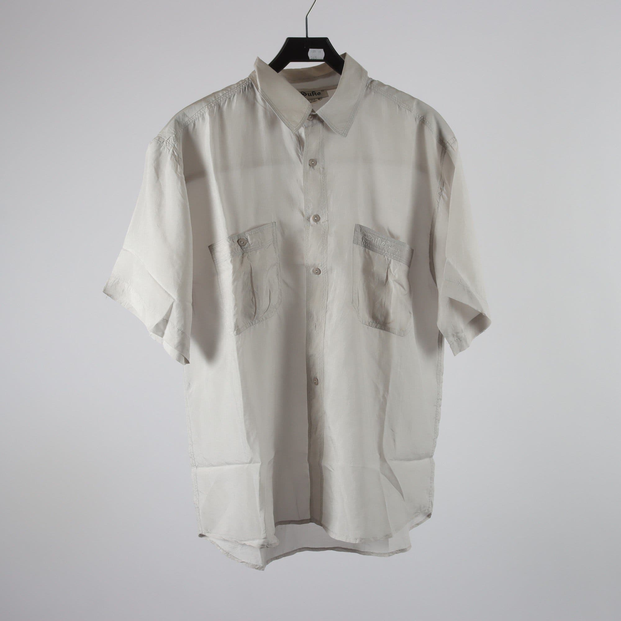Skjorta, Duke, grå, 100% silke, stl. XL.