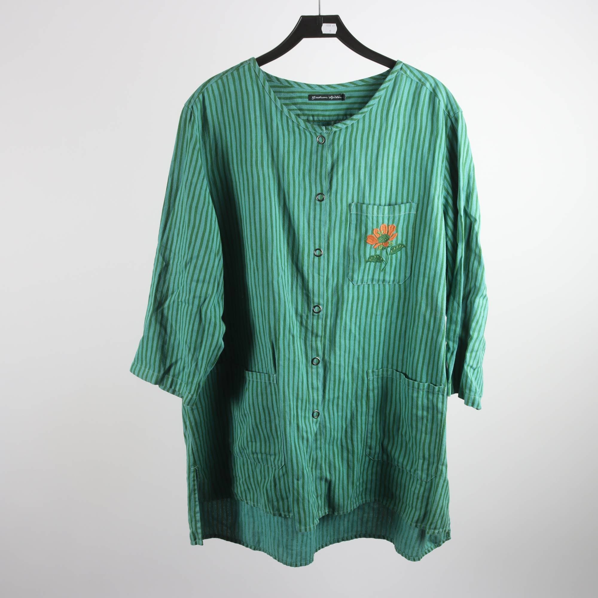 Tunika, Gudrun Sjödén, grön, randig, stl. XL