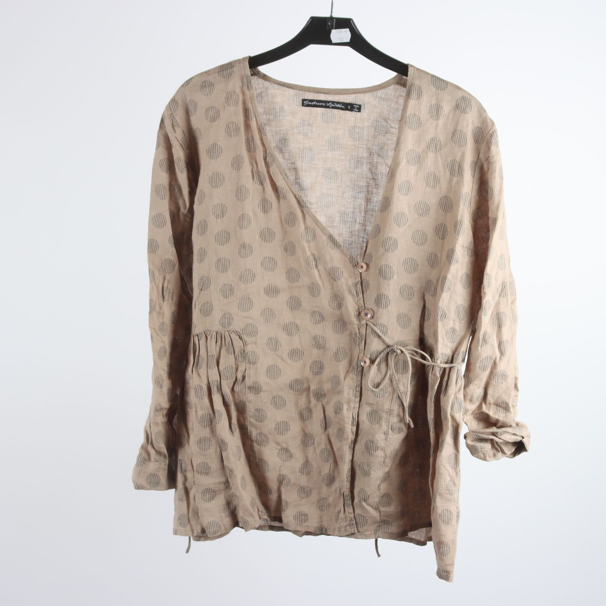 Blus, Gudrun Sjödén, brunbeige, 100% linne, stl. S