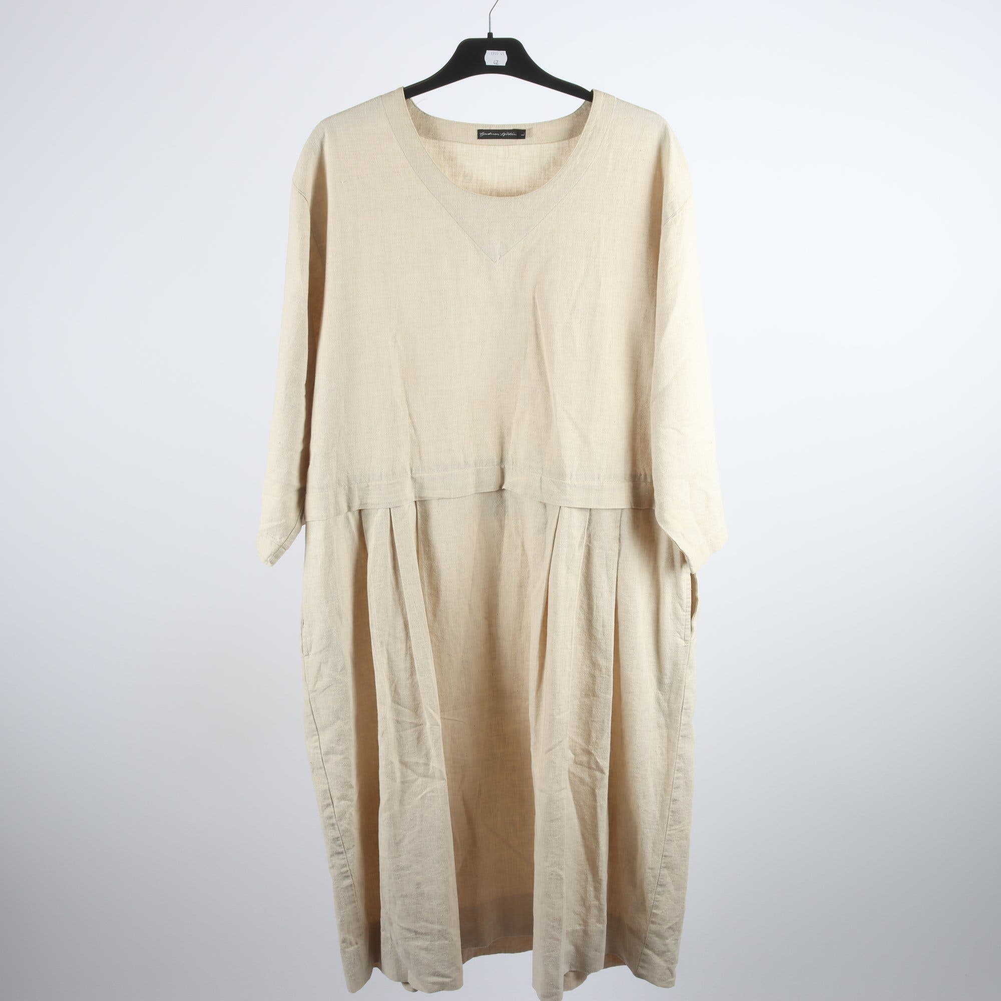 Klänning, Gudrun Sjödén, ljusbeige, 55% linne, stl. L