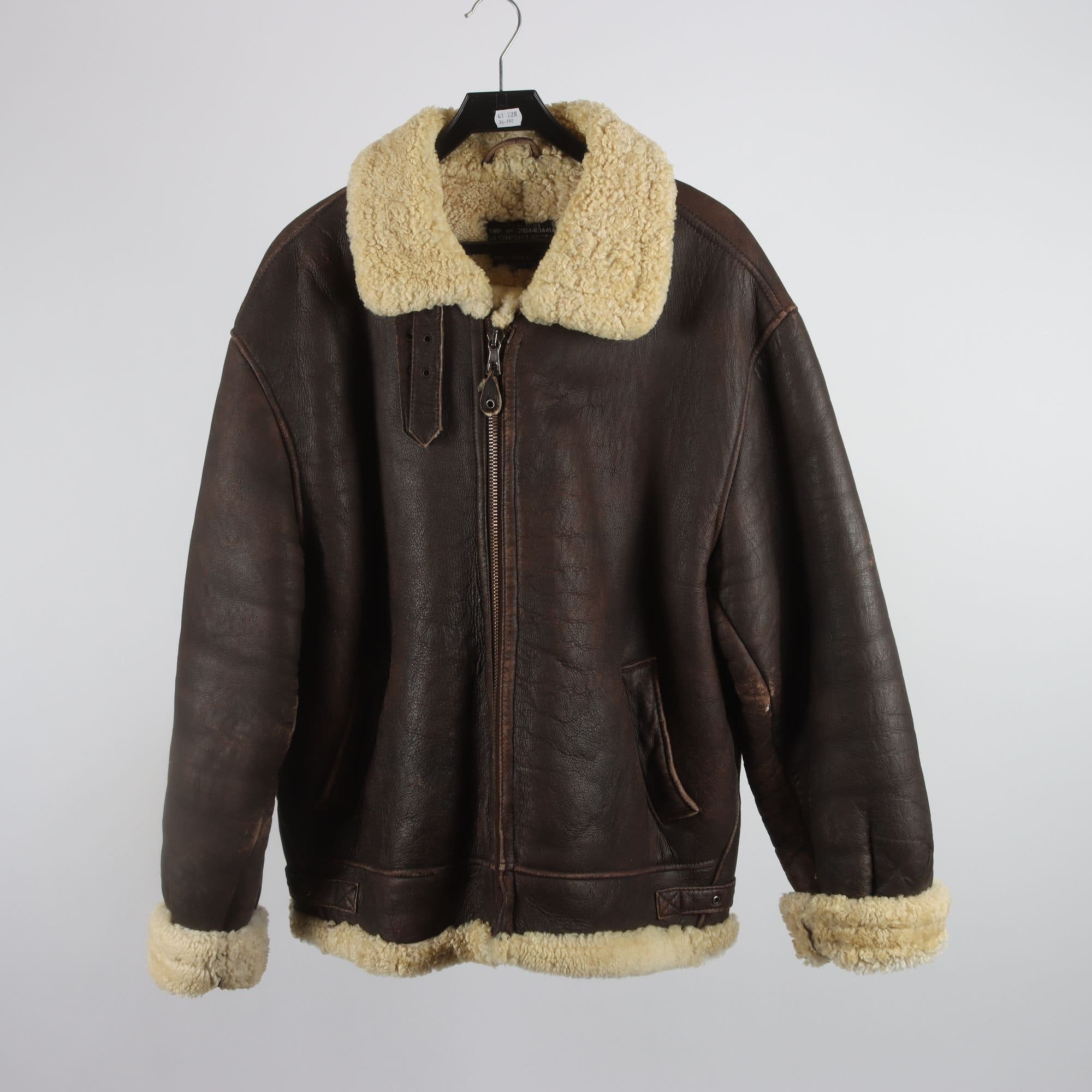 Skinnjacka, Goldstein, Aviator Air Force Army Style, 100% fårskinn, stl. XL