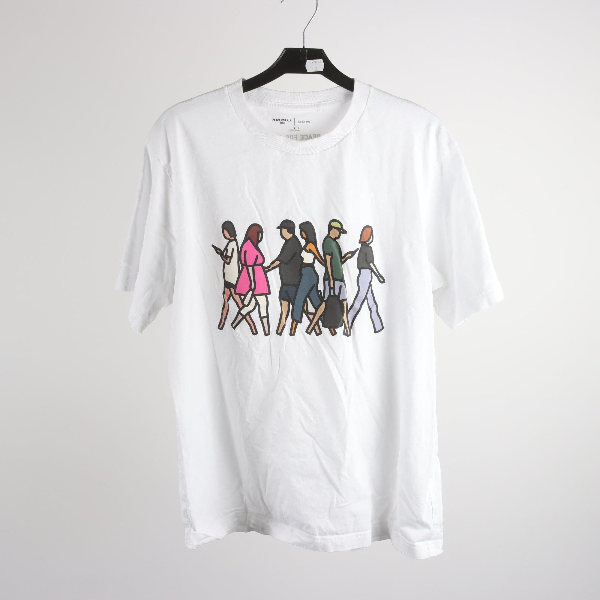 T-shirt, Uniqlo x Julian Opie, vit, stl. L