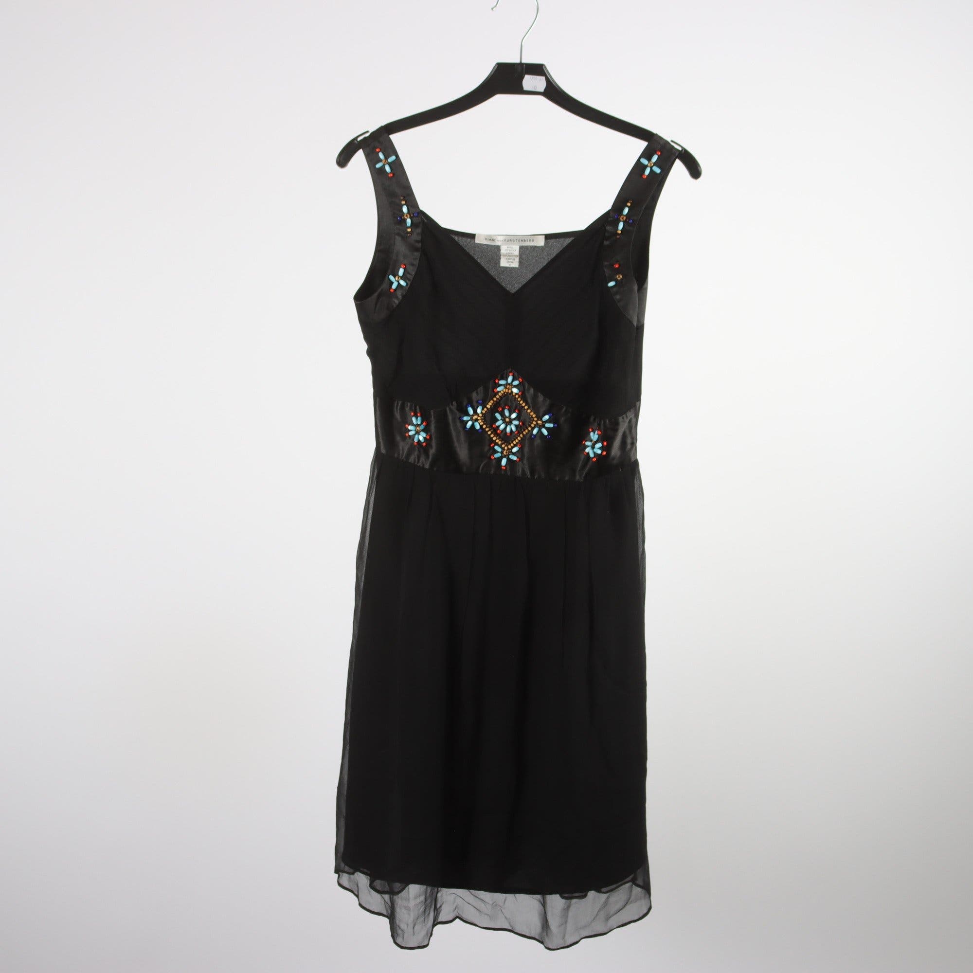 Klänning, Diane von Furstenberg, svart, 100% silke, stl. 4 (XS)
