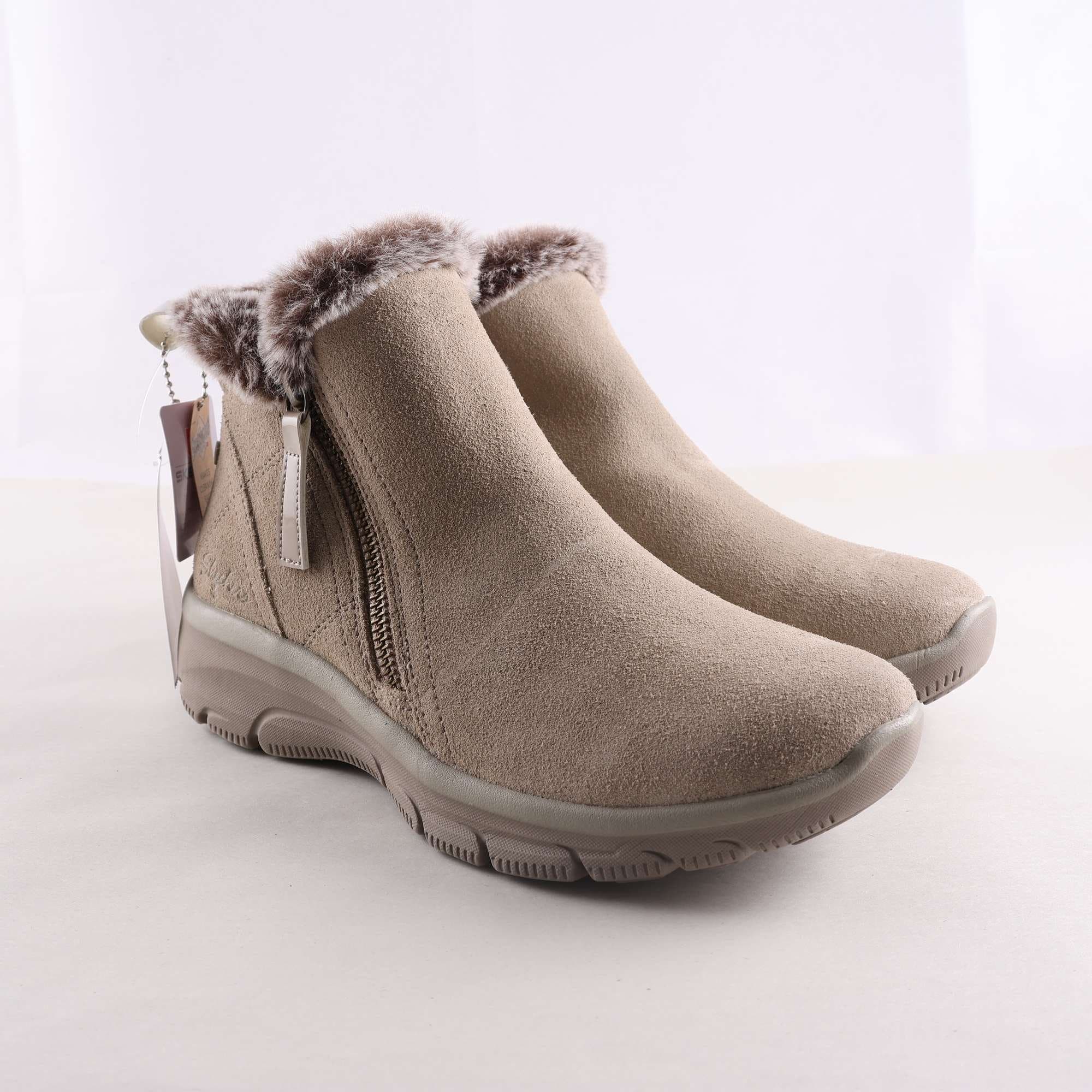 Skor, Skechers, gråbeige, skinn, stl. 36