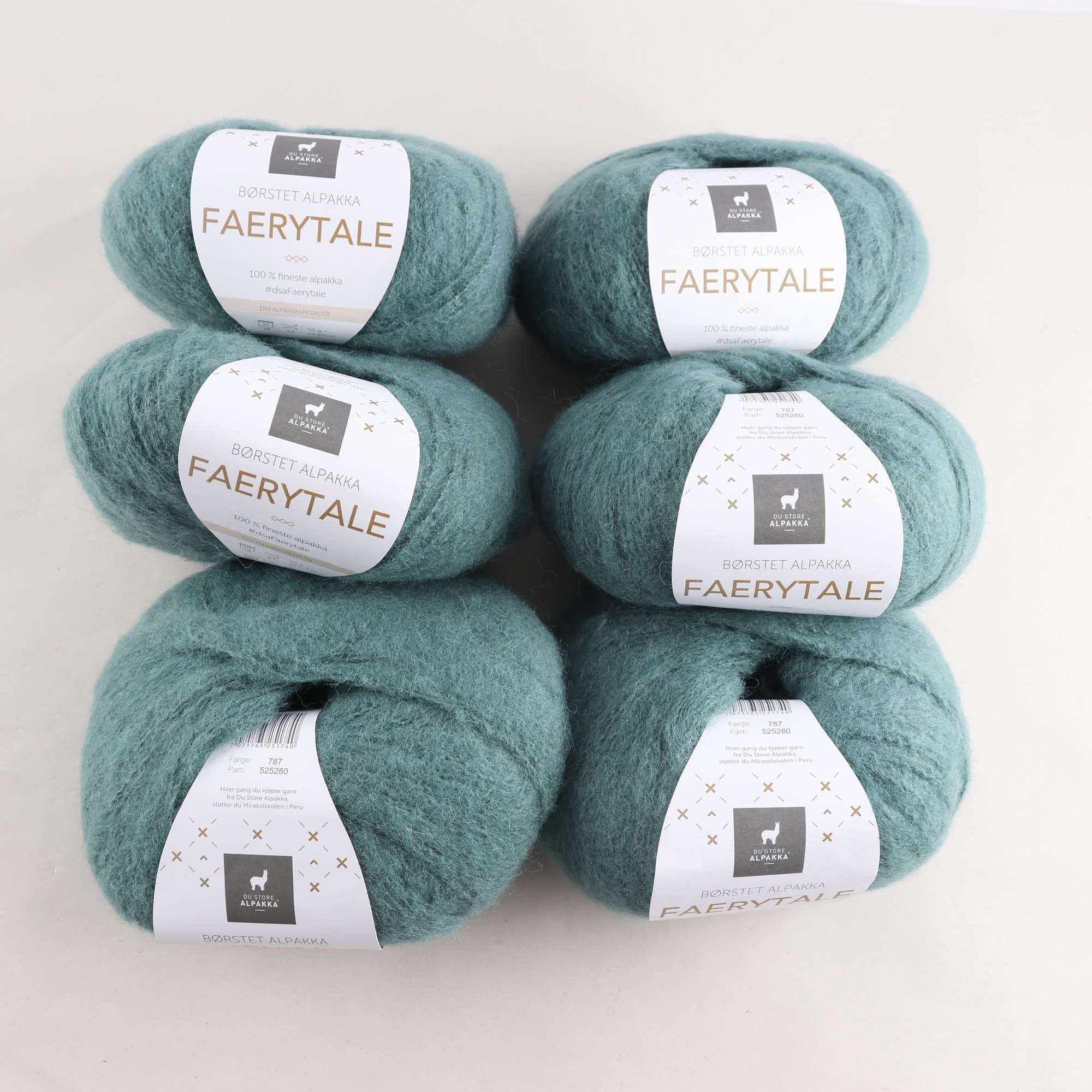 Garn, Alpaca, grön, 100% alpaca, ull, silke, 50 gr.