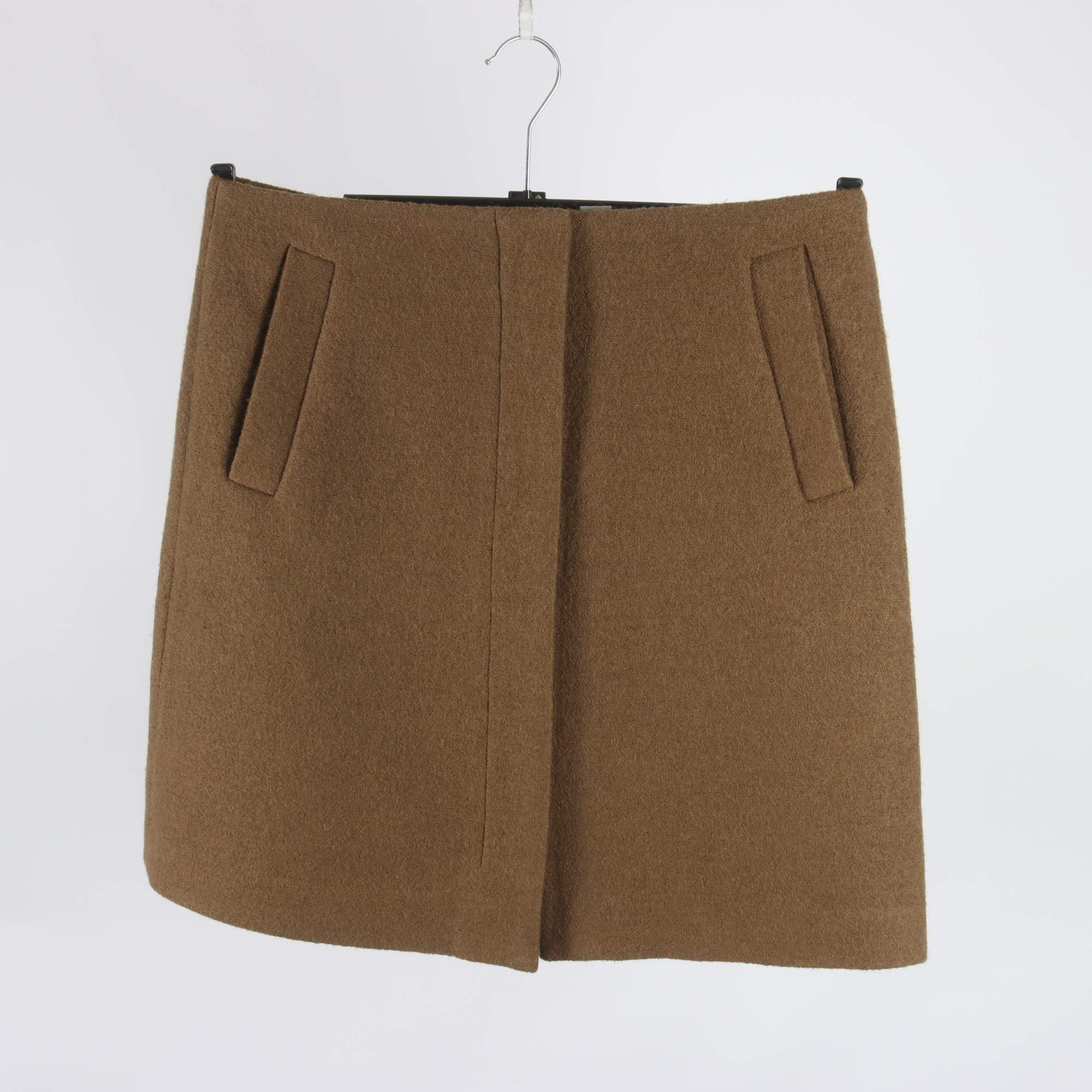 Kjol, COS, brun, 100% ull, stl. 42.