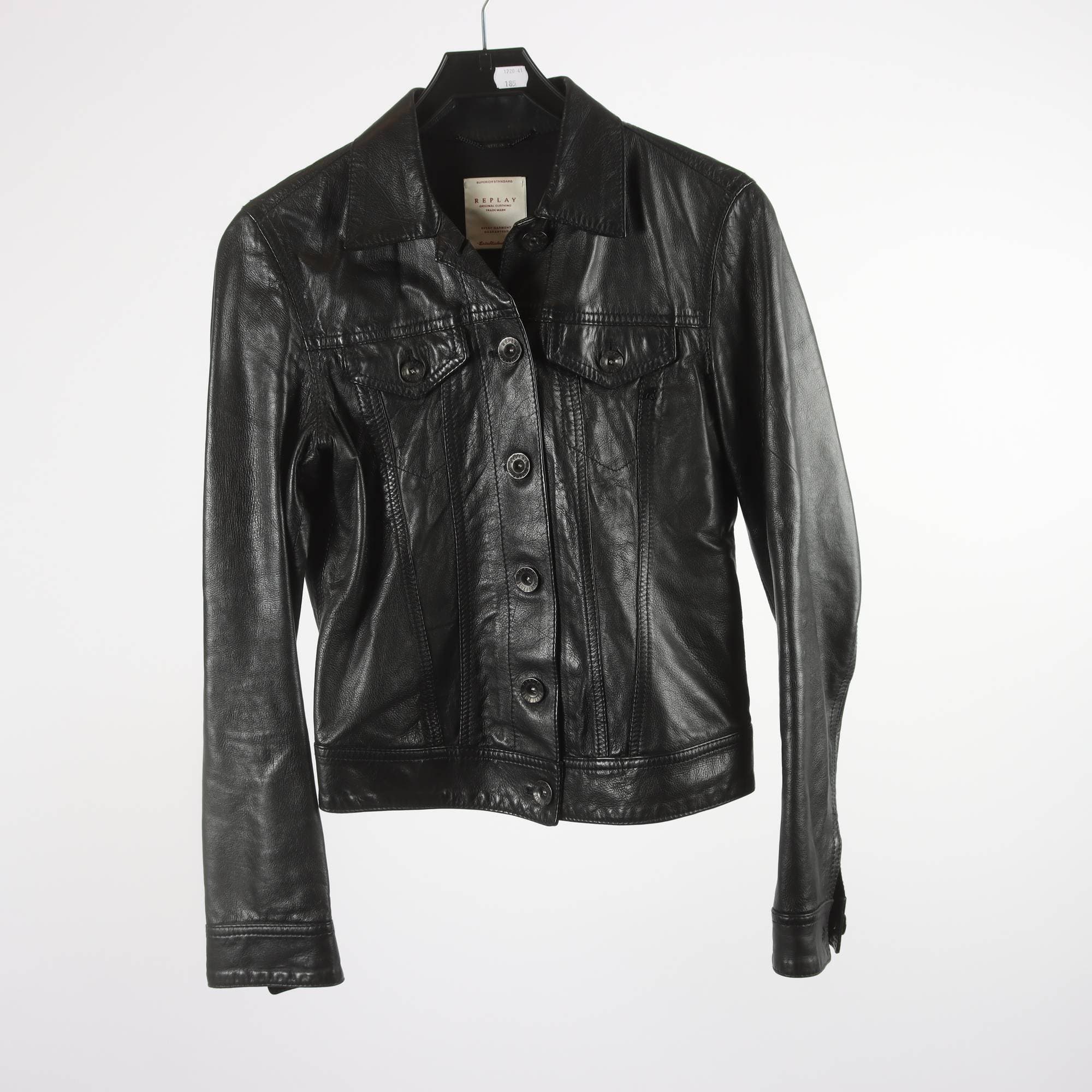 Skinnjacka, Replay, svart, M