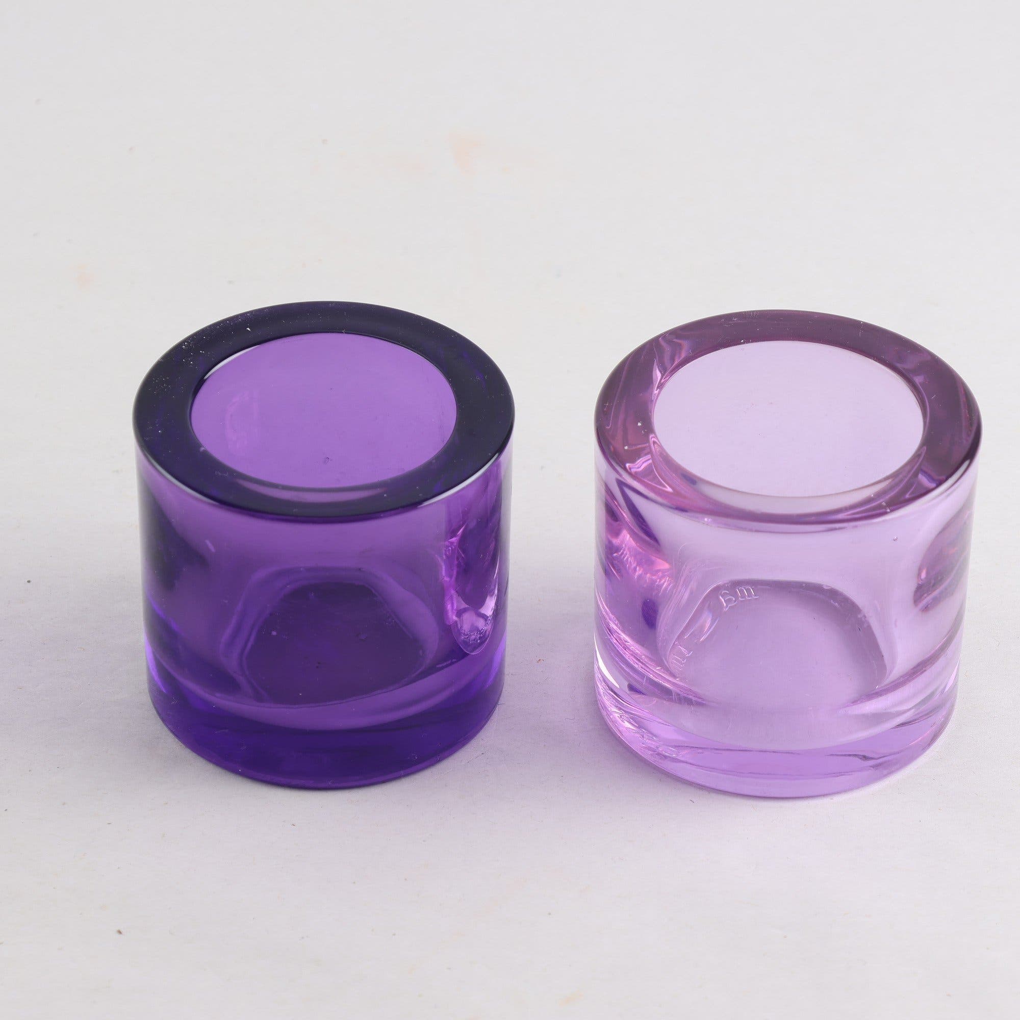 Ljuslyktor, Iittala/Marimekko, ”kivi”, rosa och lila, 2 st