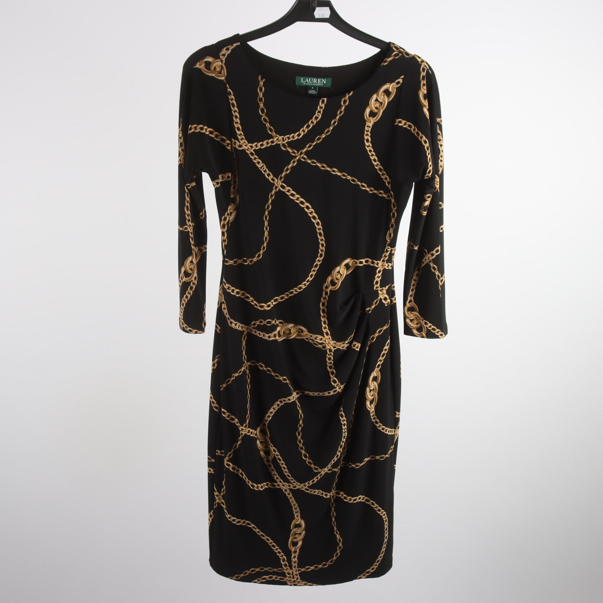 Klänning, Ralph Lauren, svart, mönstrad, stl. 2 (XS)
