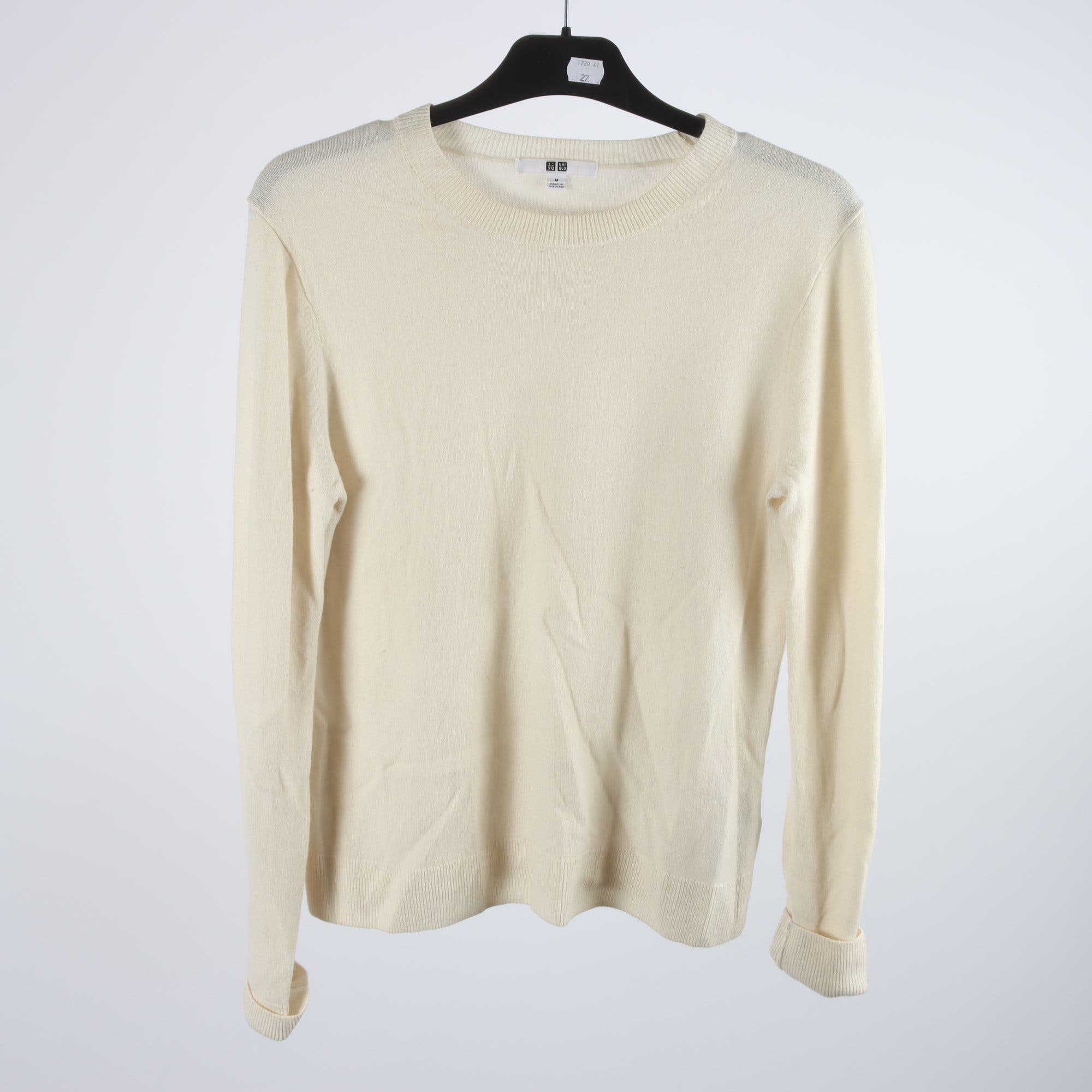 Tröja, Uniqlo, offwhite, 100% kashmir, stl. M