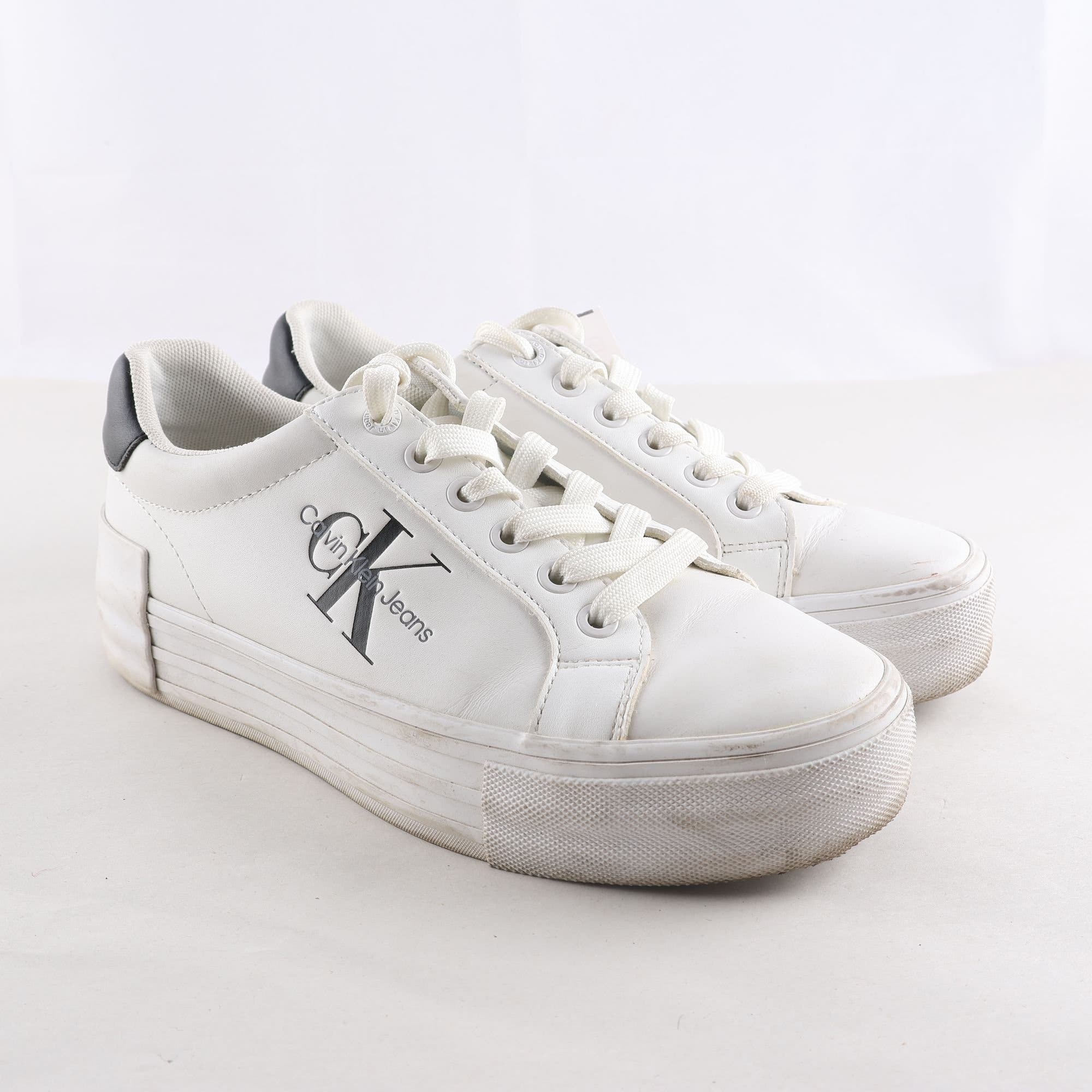 Sneakers, Calvin Klein, vit, skinn, stl. 37.