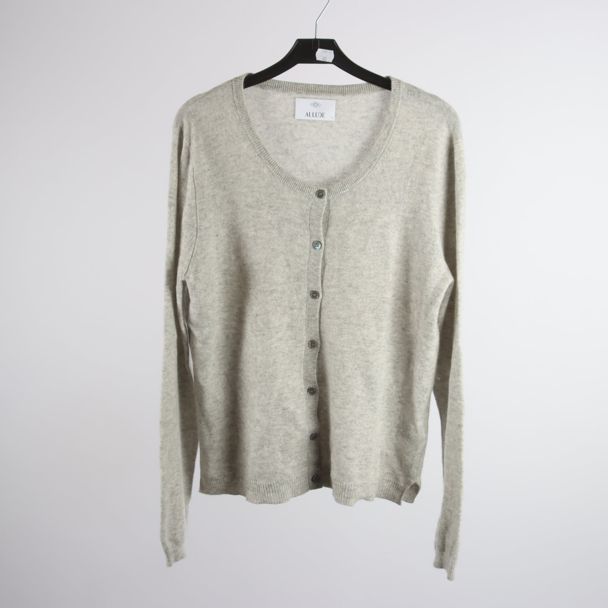 Kofta, Allude, ljusgrå, 100% kashmir, stl. L