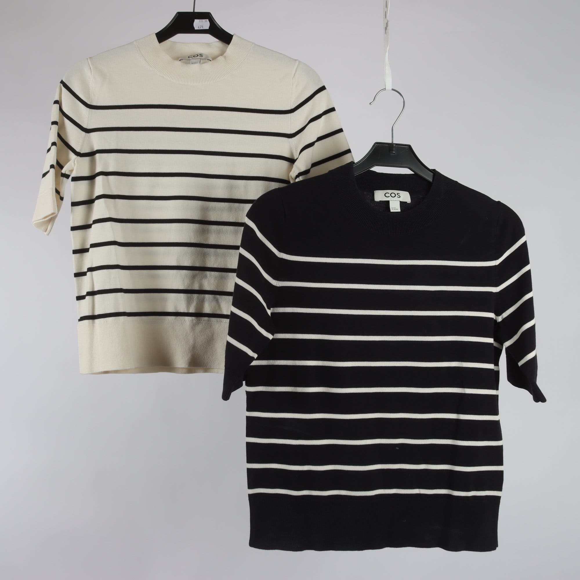 Tröja 2-pack, COS, vit, blå, randig, stl. XS