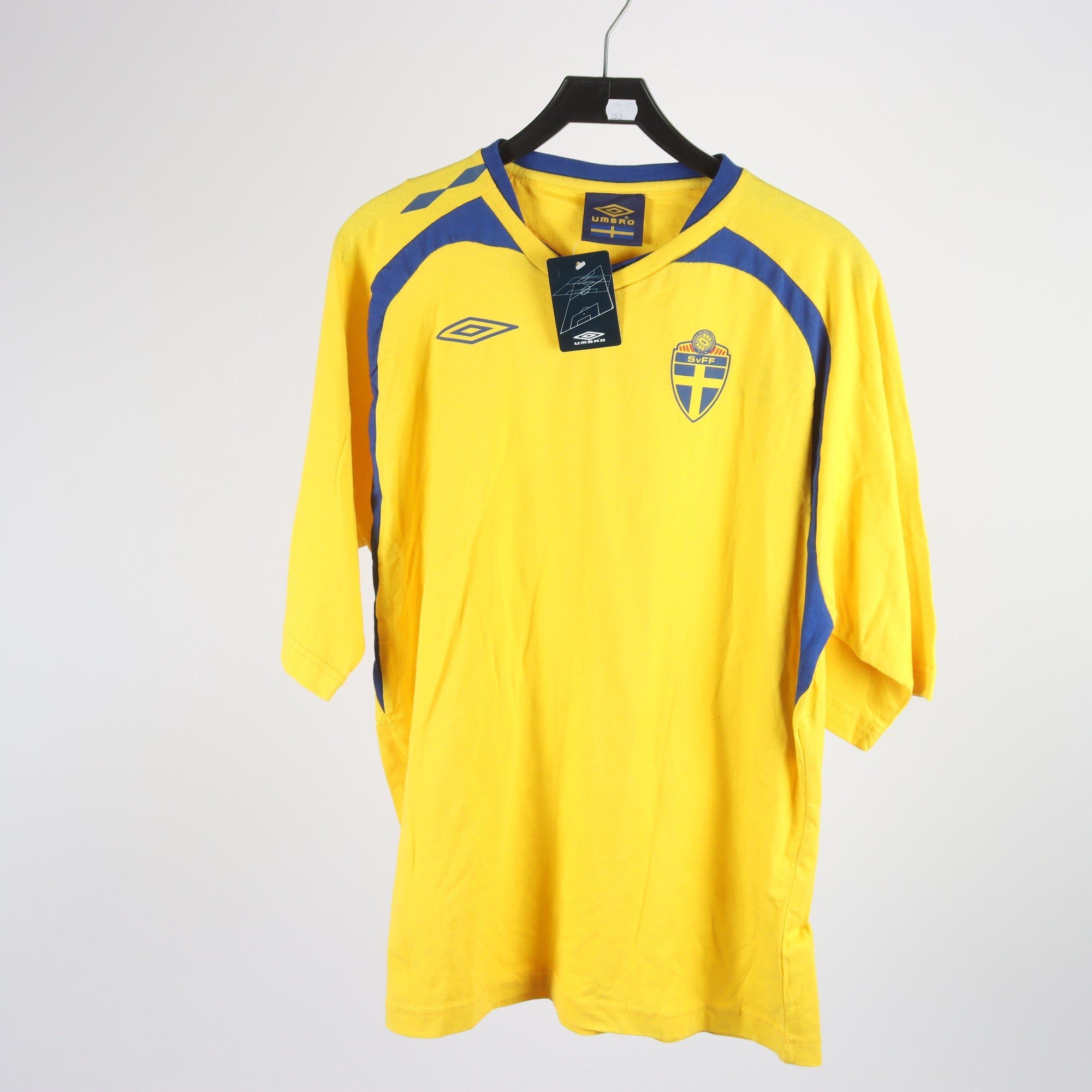 Tröja, Umbro, SvFF, gul, blå, stl. XL.