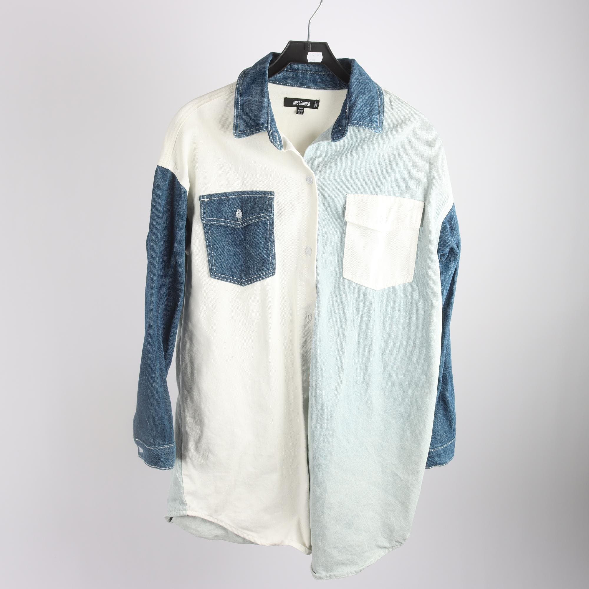 Jeansskjorta, Missguided, blå, vit, stl. 38.