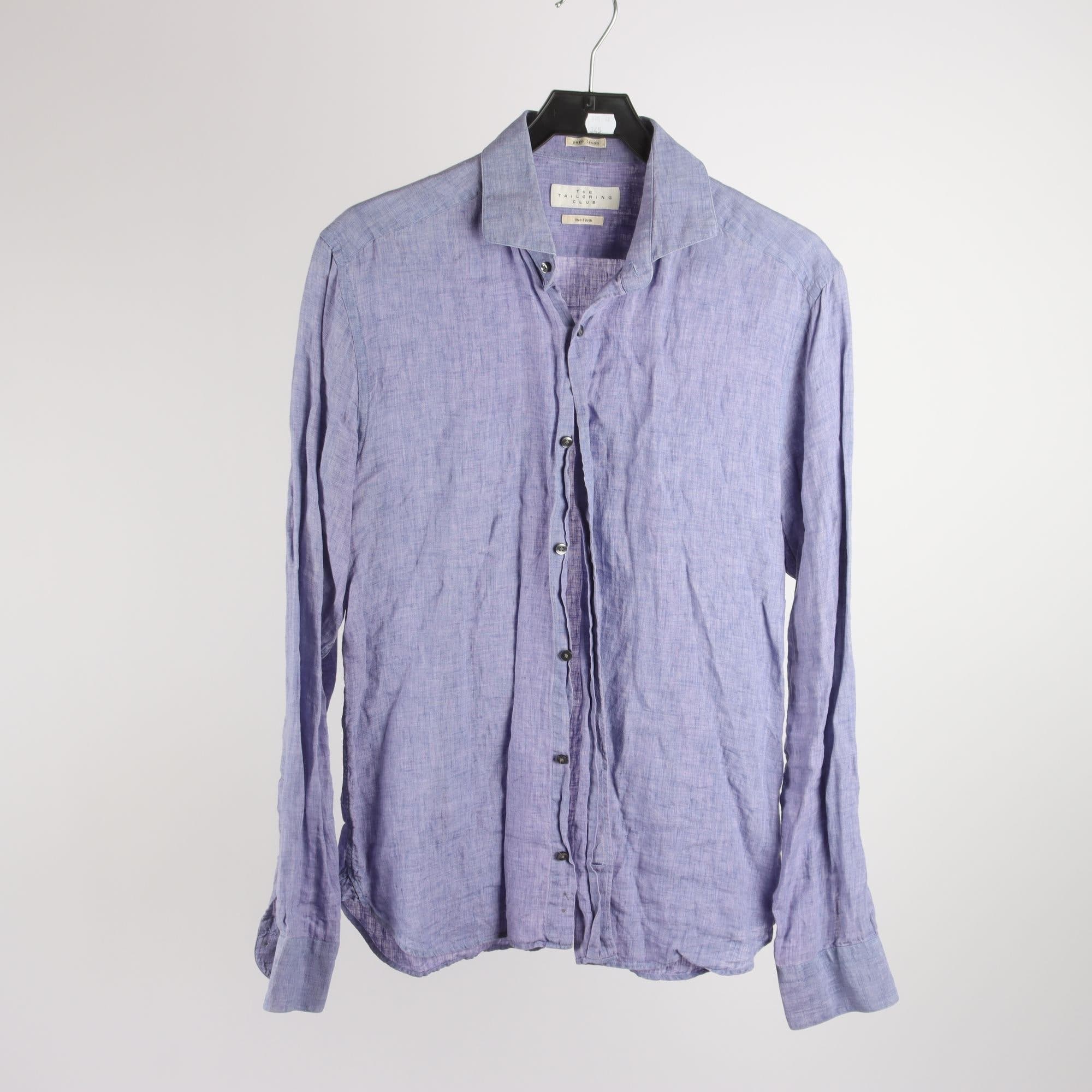 Skjorta, The Tailoring Club, lila, 100% lin, stl. M.