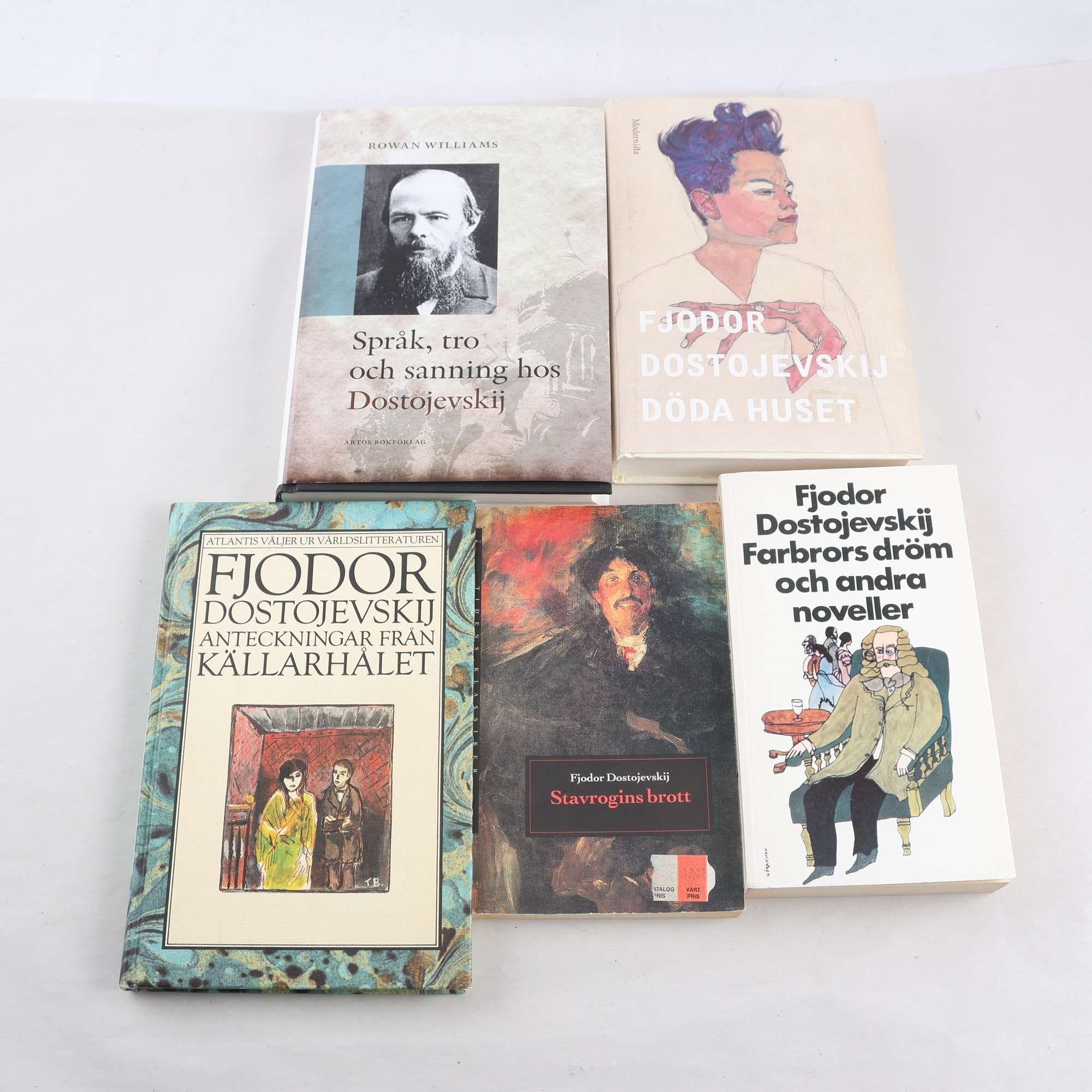 Fjodor Dostojevskij, bokpaket med 5 volymer