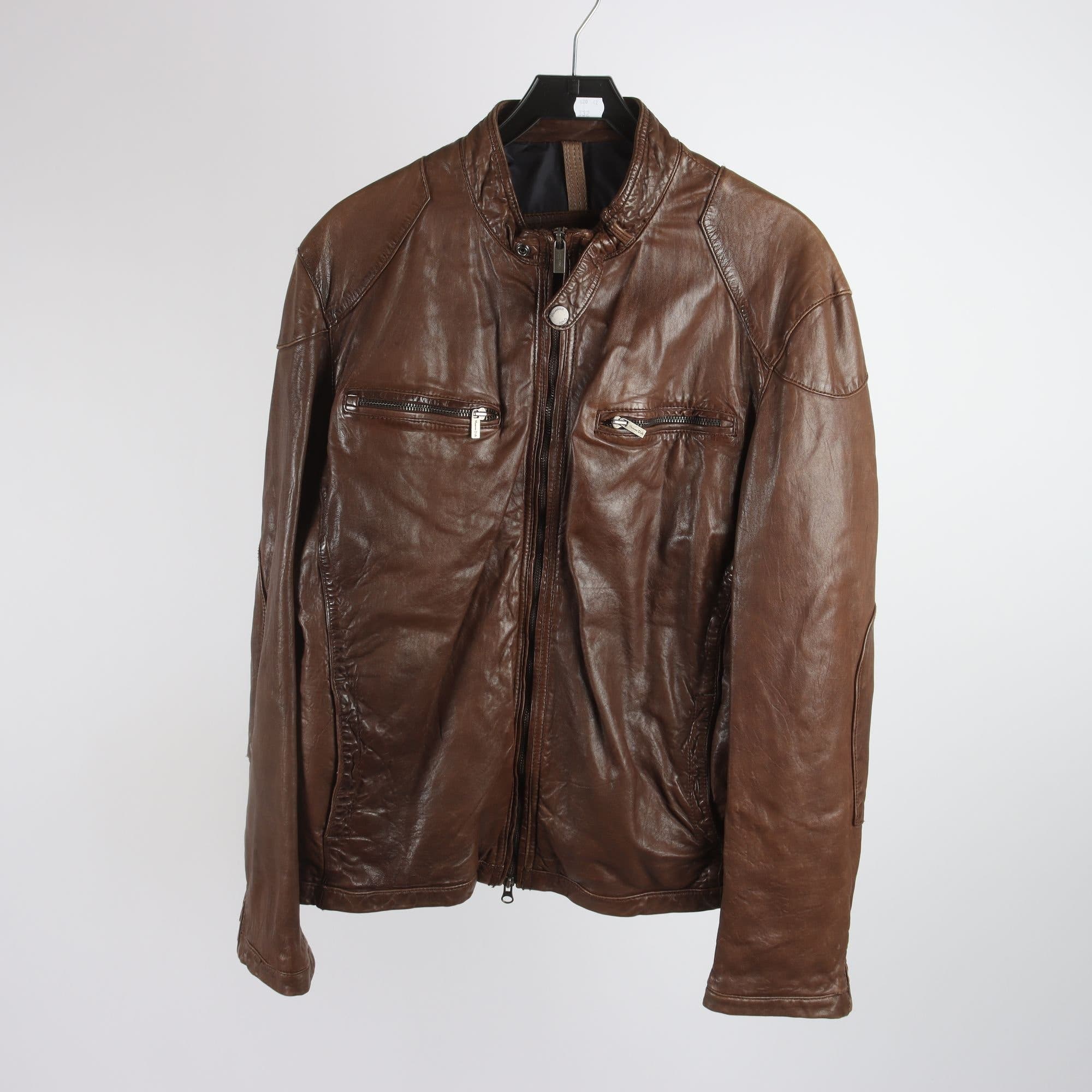 Skinnjacka, Massimo Dutti, brun, stl. L.