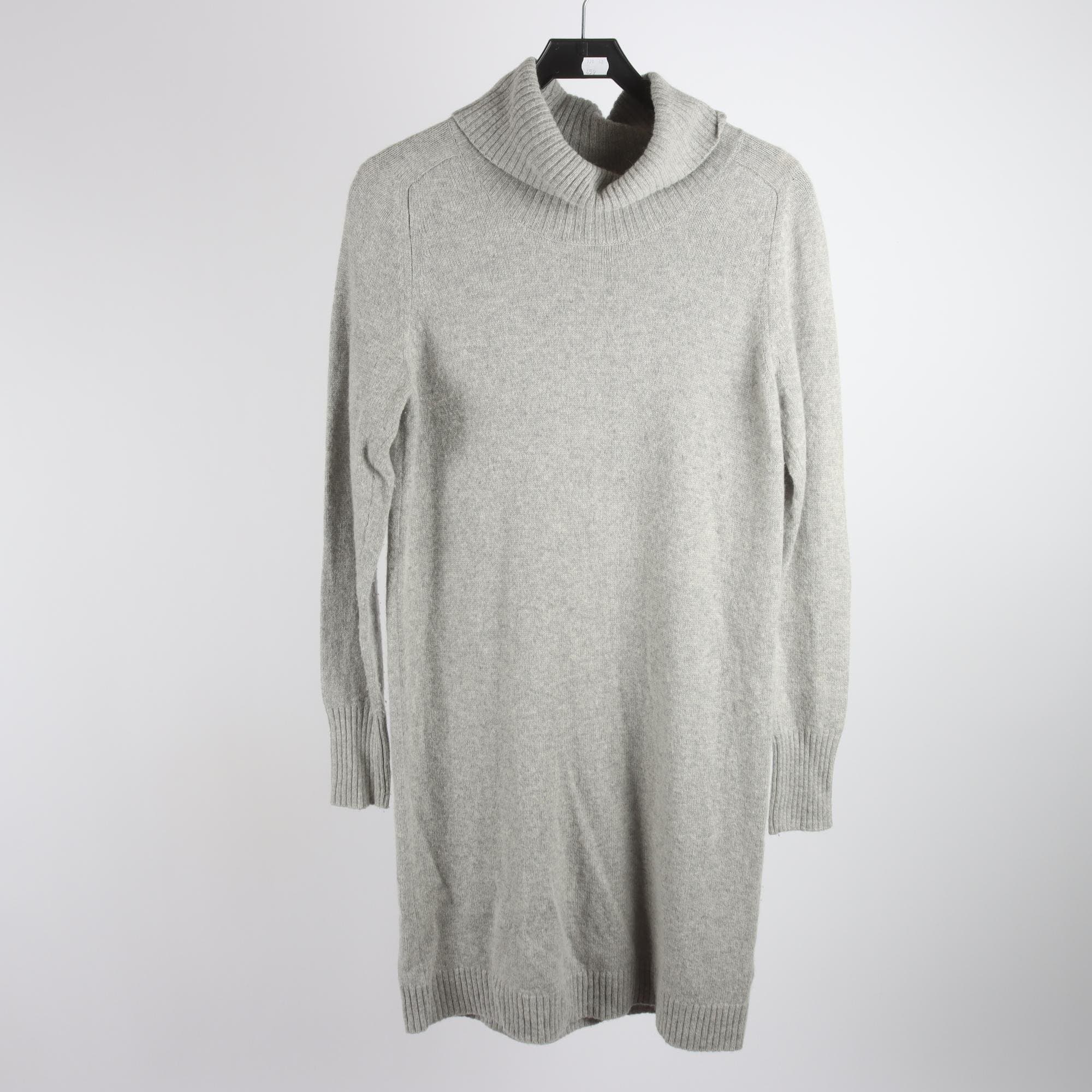 Klänning, Uniqlo, grå, stickad, ull, alpaca, stl. L.