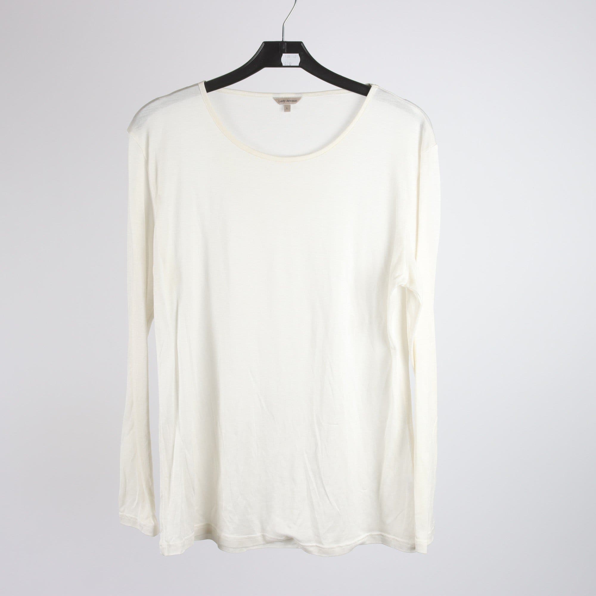 Tröja, Lady Avenue, offwhite, 100% silke, stl. L.