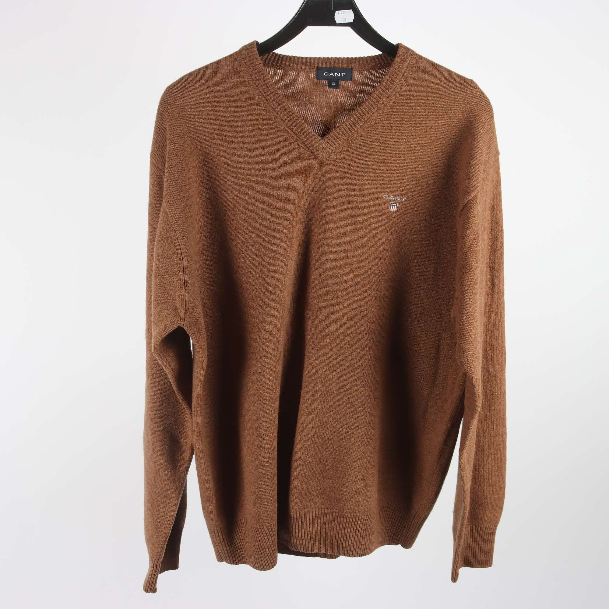 Tröja, Gant, brun, 100% lammull, stl. XL
