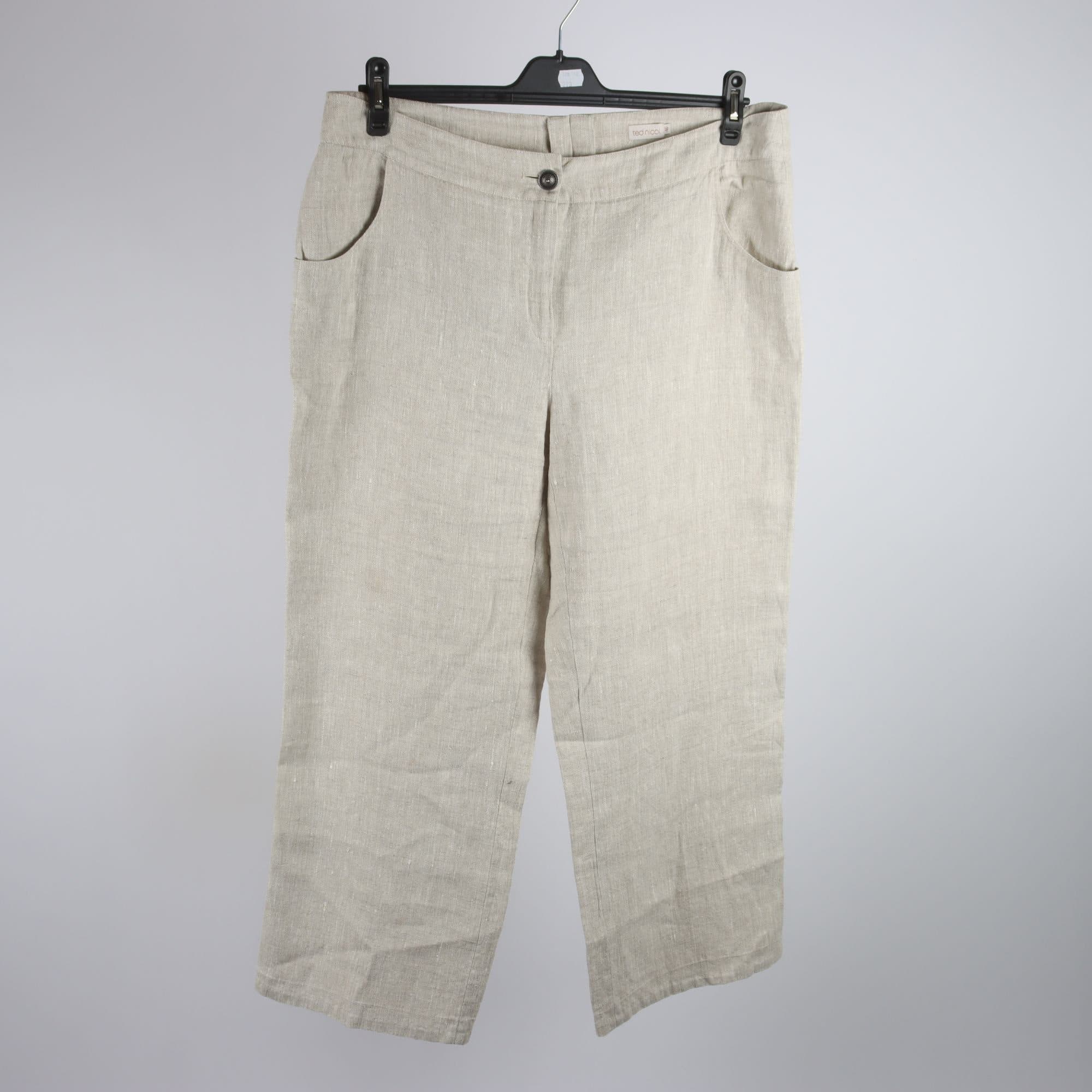 Byxor, Ted Nicol, beige, 100% lin, stl. 46.