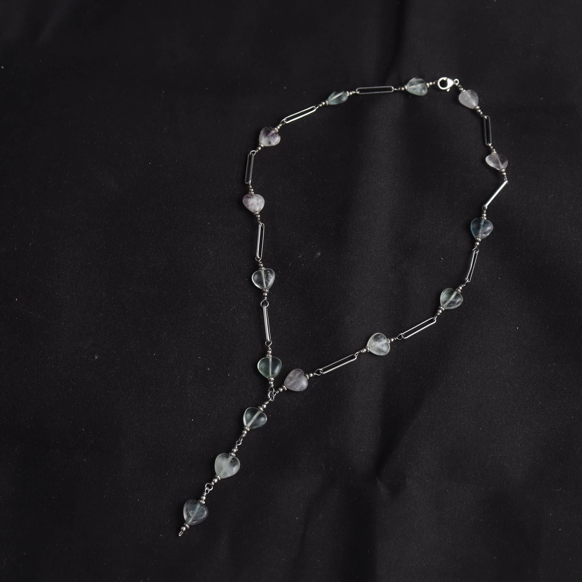 Halsband, silver 925, glas